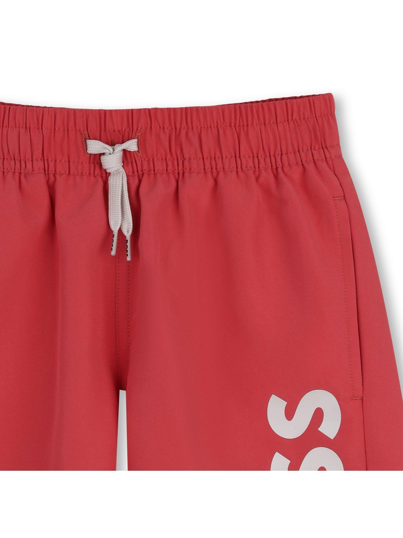 Image 3 of 3 of BOSS Boys Logo Swim Shorts - Red