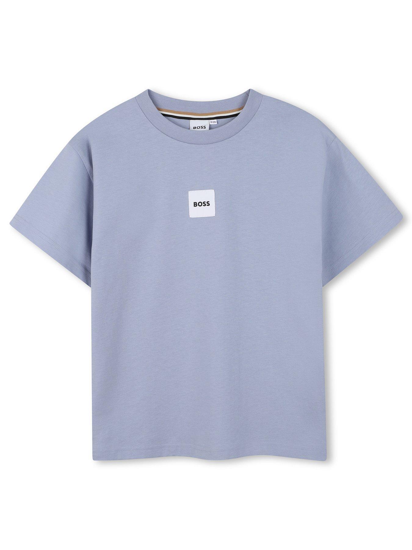 BOSS Boys Logo Short Sleeve T-shirt - Blue