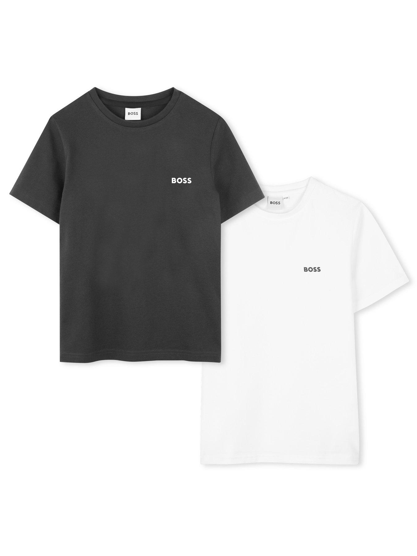 BOSS Boys 2 Pack Short Sleeve T-shirts - Black/white