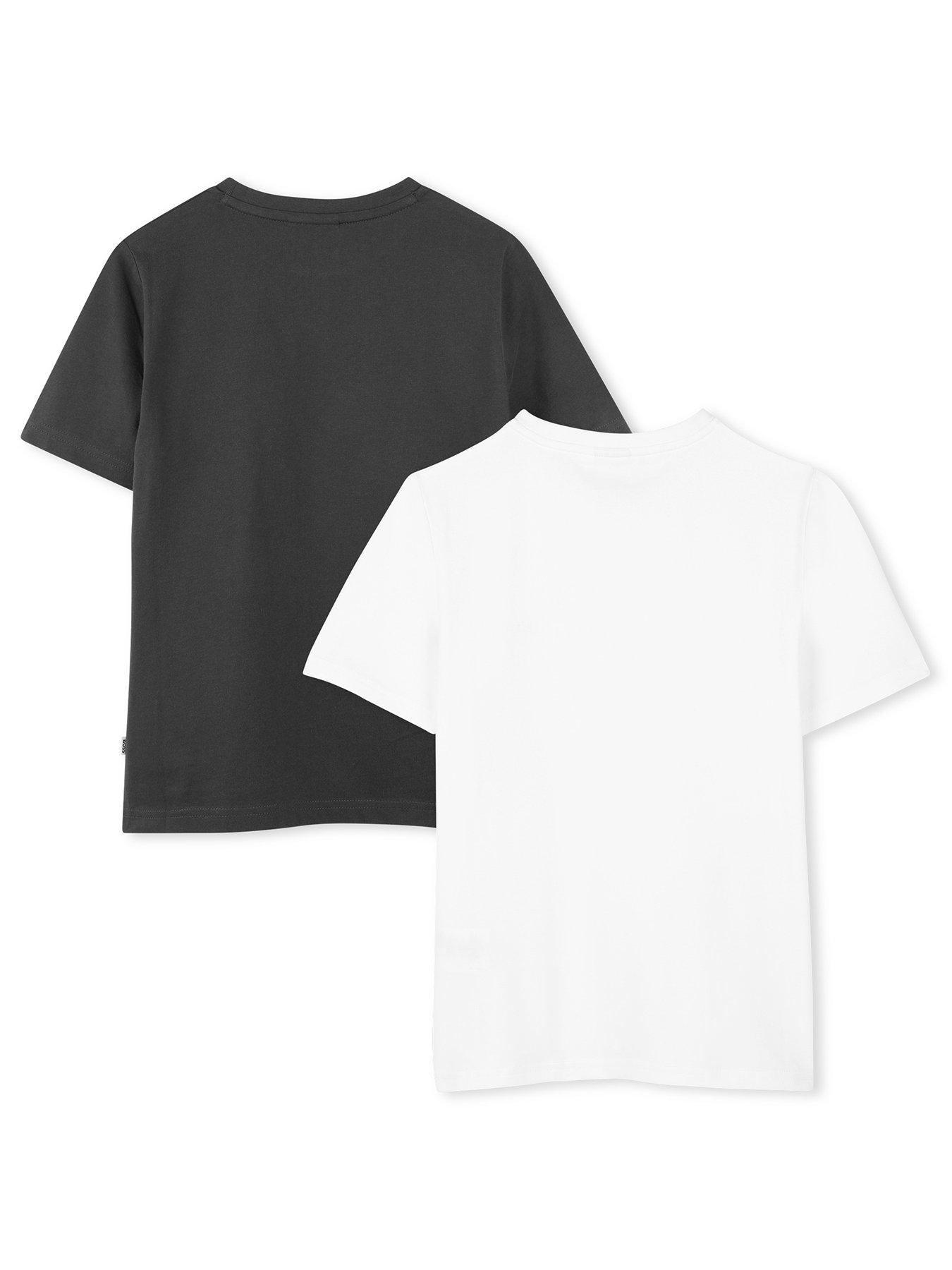 Image 4 of 6 of BOSS Boys 2 Pack Short Sleeve T-shirts - Black/white