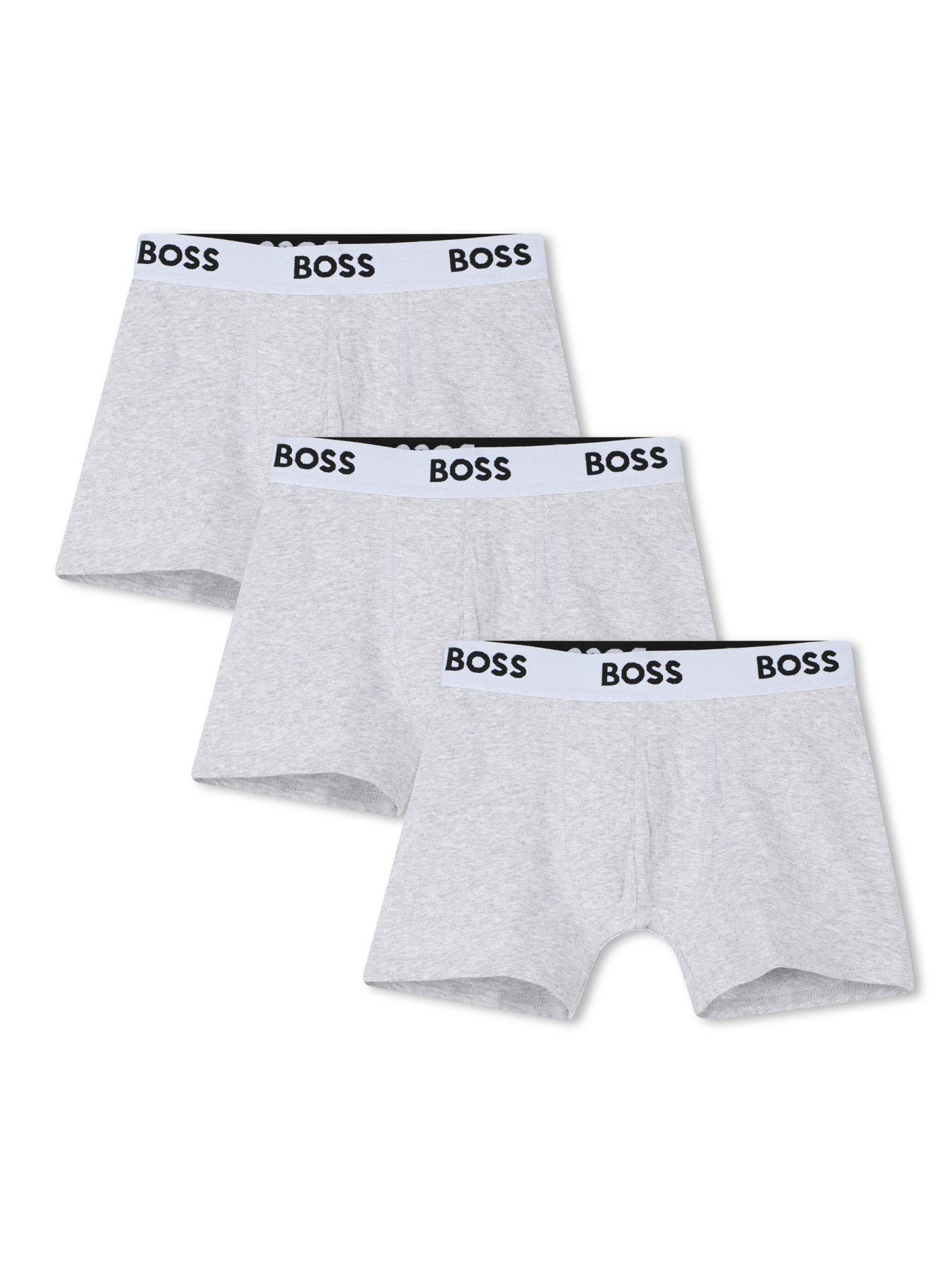 BOSS Boys 3 Pack Boxer Shorts - Grey