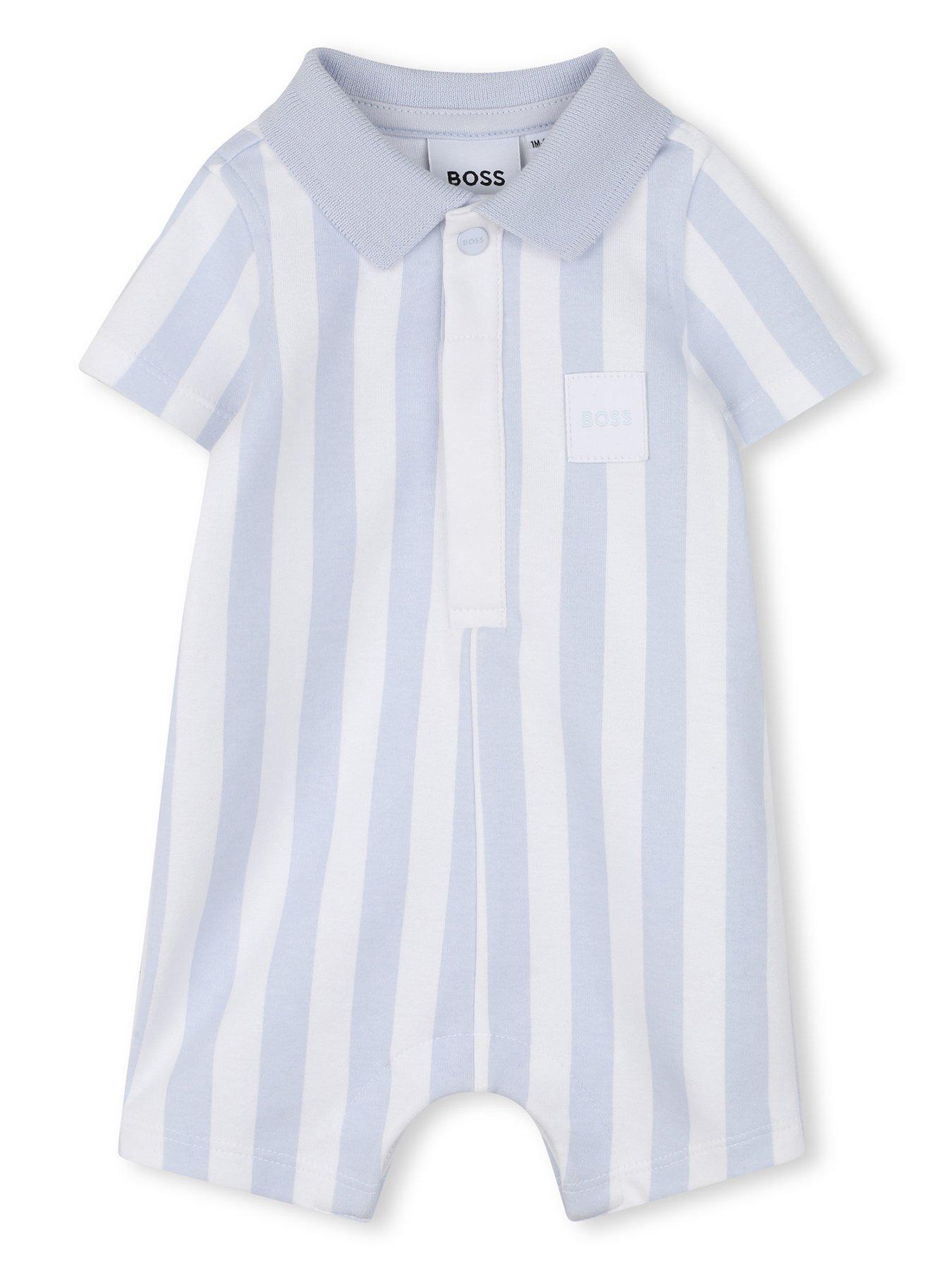Image 1 of 3 of BOSS Newborn Baby Boys Romper - Light Blue