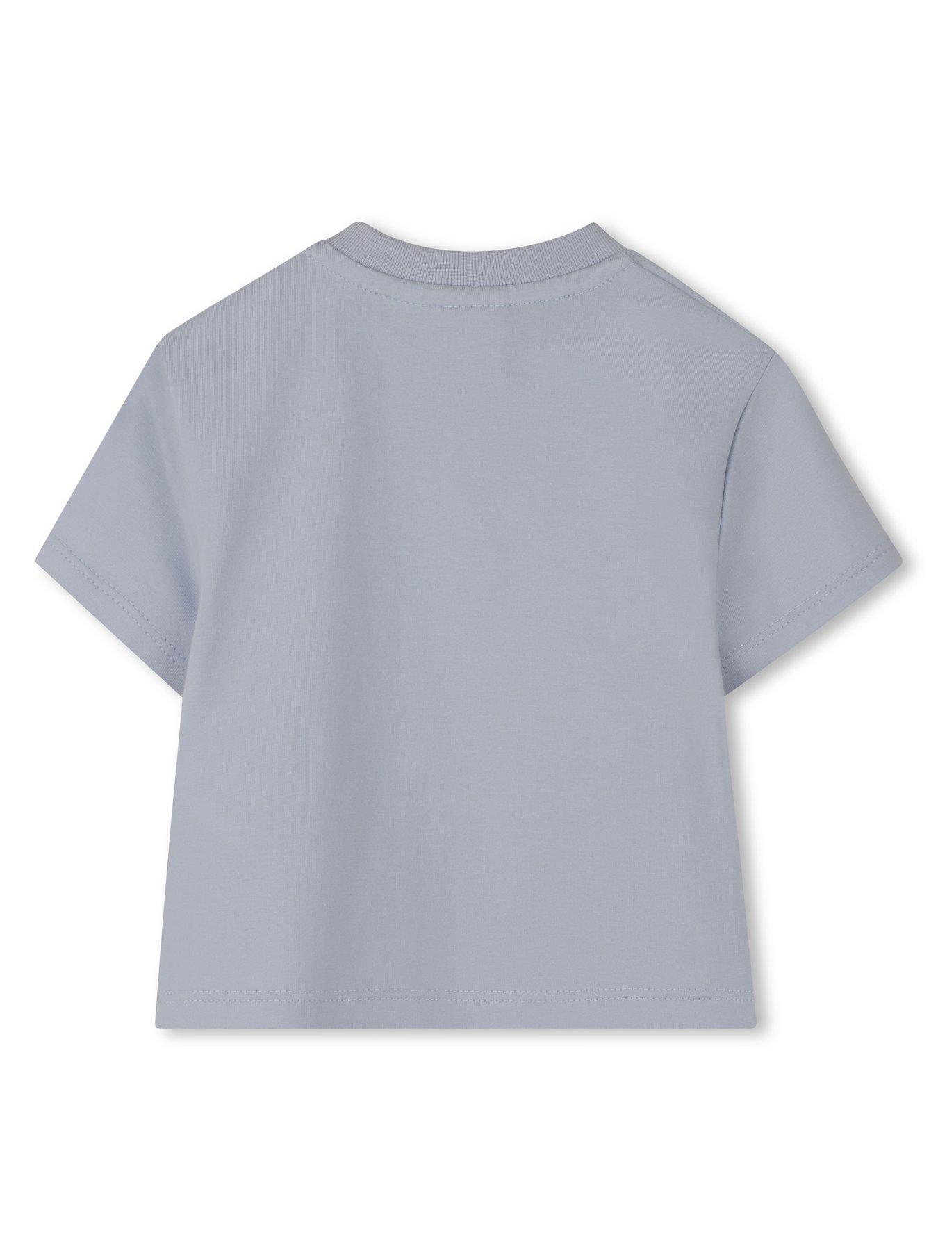 Image 4 of 6 of BOSS Newborn Baby Boys Logo T-shirt And Short Set - Light Blue