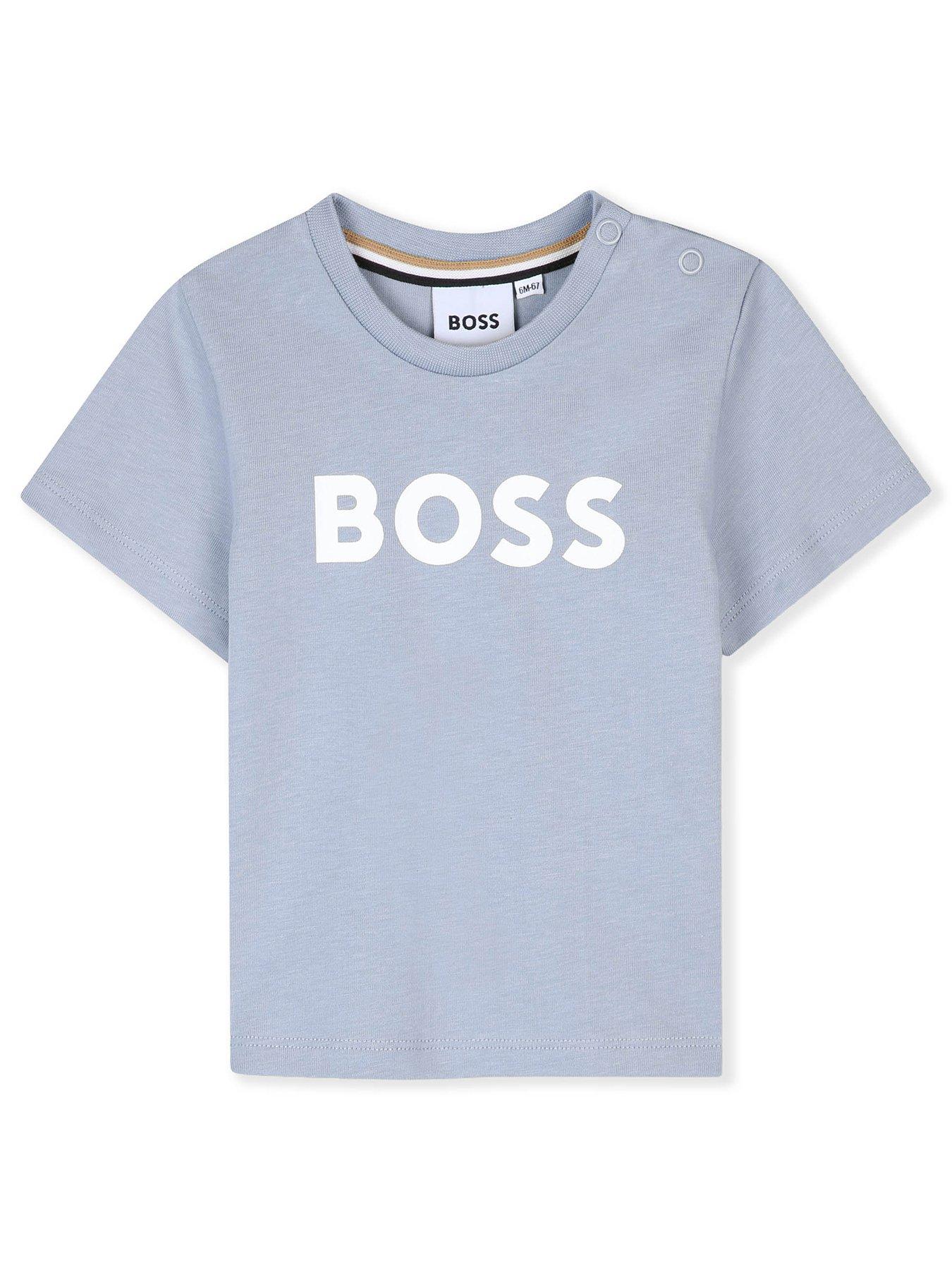 BOSS Baby Boys Logo Short Sleeve T-shirt - Light Blue