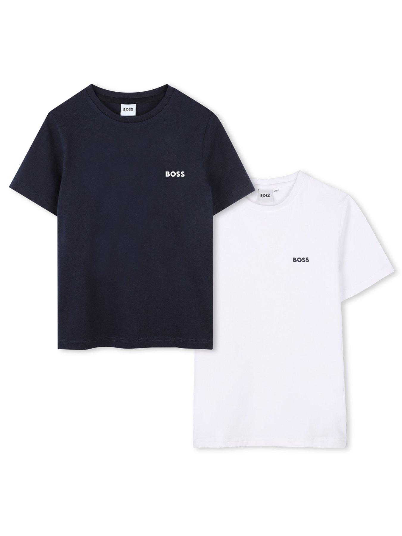 BOSS Boys 2 Pack Short Sleeve T-shirts - Navy/white