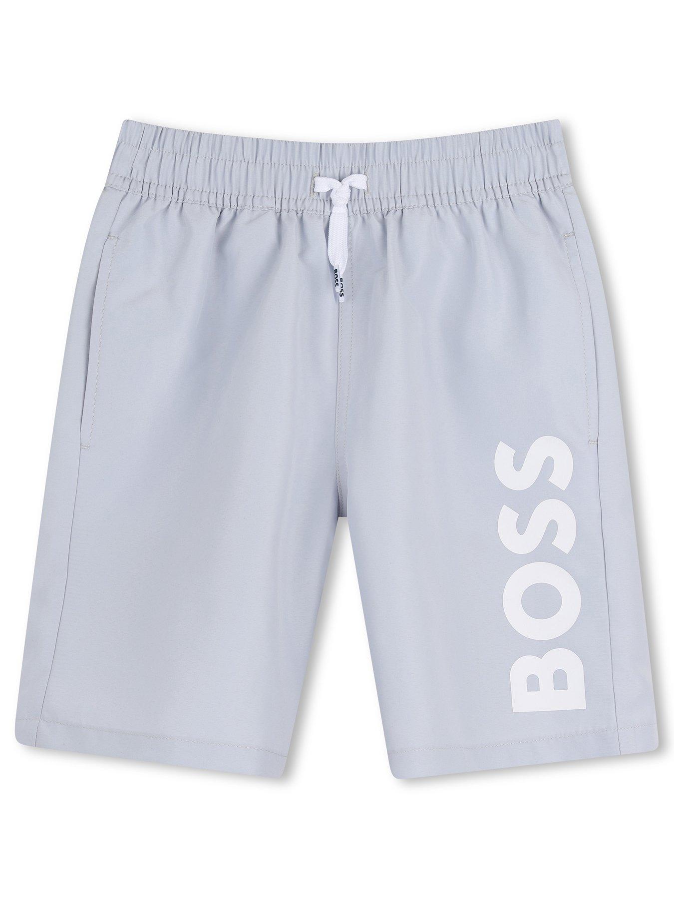 BOSS: Boys Logo Swim Shorts - Light Blue
