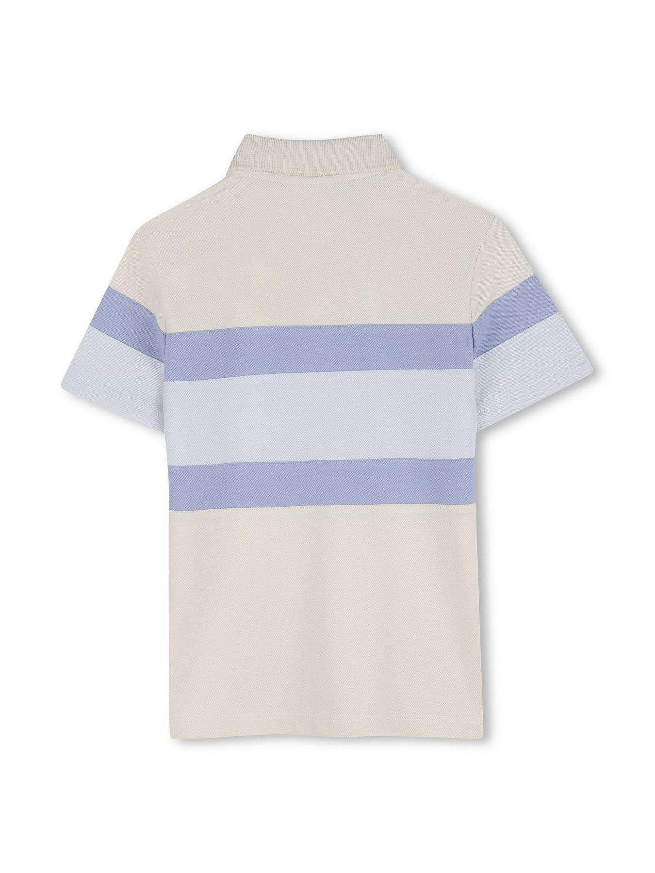 Image 4 of 6 of BOSS Boys Block Stripe Polo And Short Set - Multi