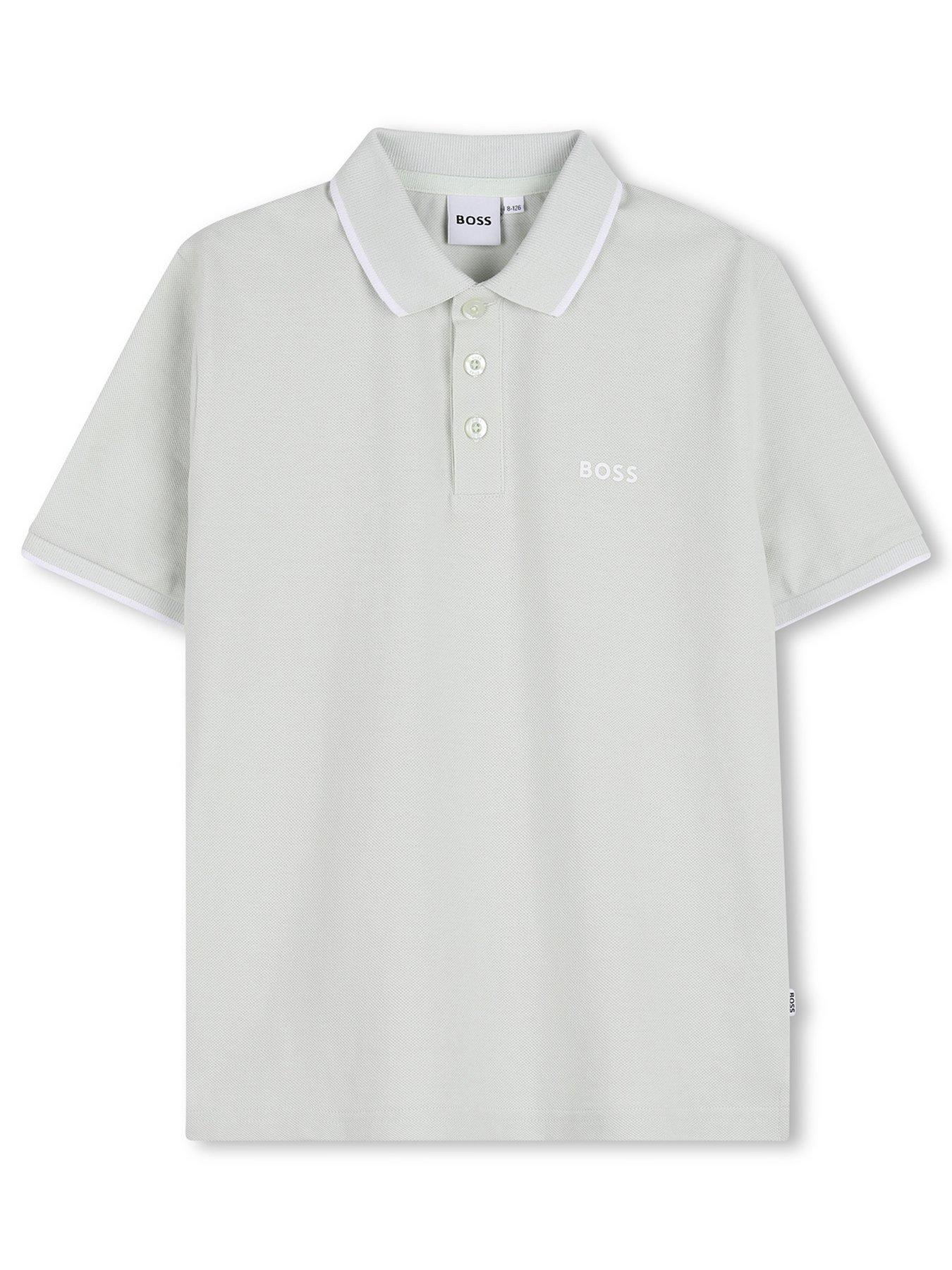 BOSS Boys Short Sleeve Polo Shirt - Light Green