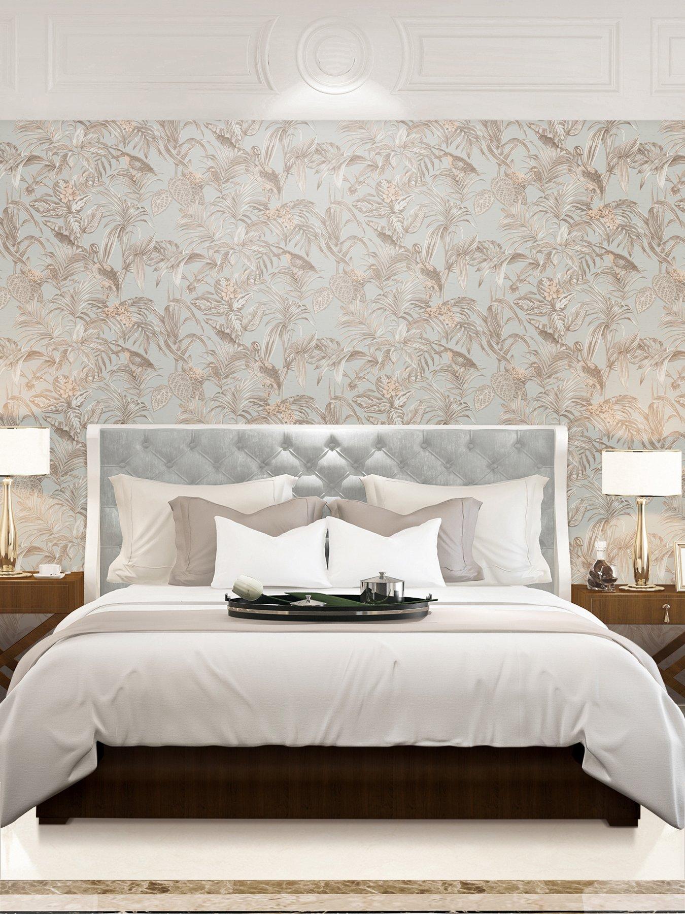 Design ID Did Bird Of Paradise Beige  &  Grey Wallpaper