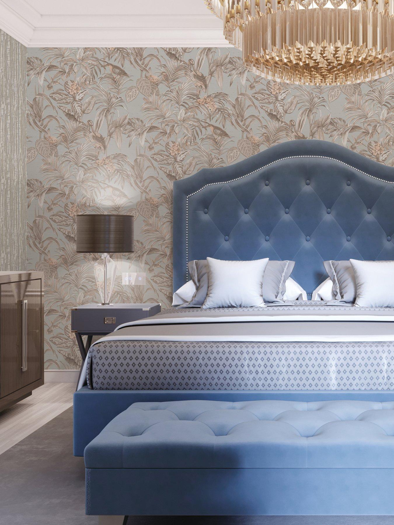 Image 4 of 4 of Design ID Did Bird Of Paradise Beige & Grey Wallpaper