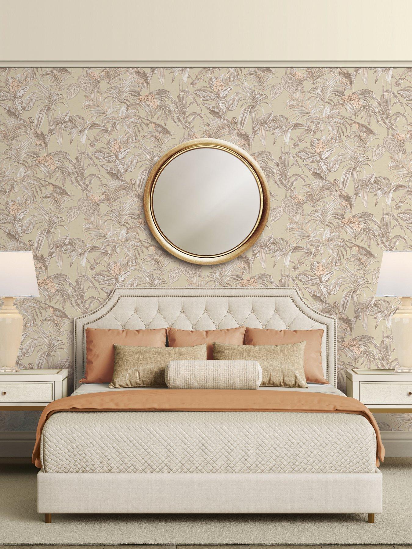 Design ID Did Bird Of Paradise Beige  &  Gold Wallpaper