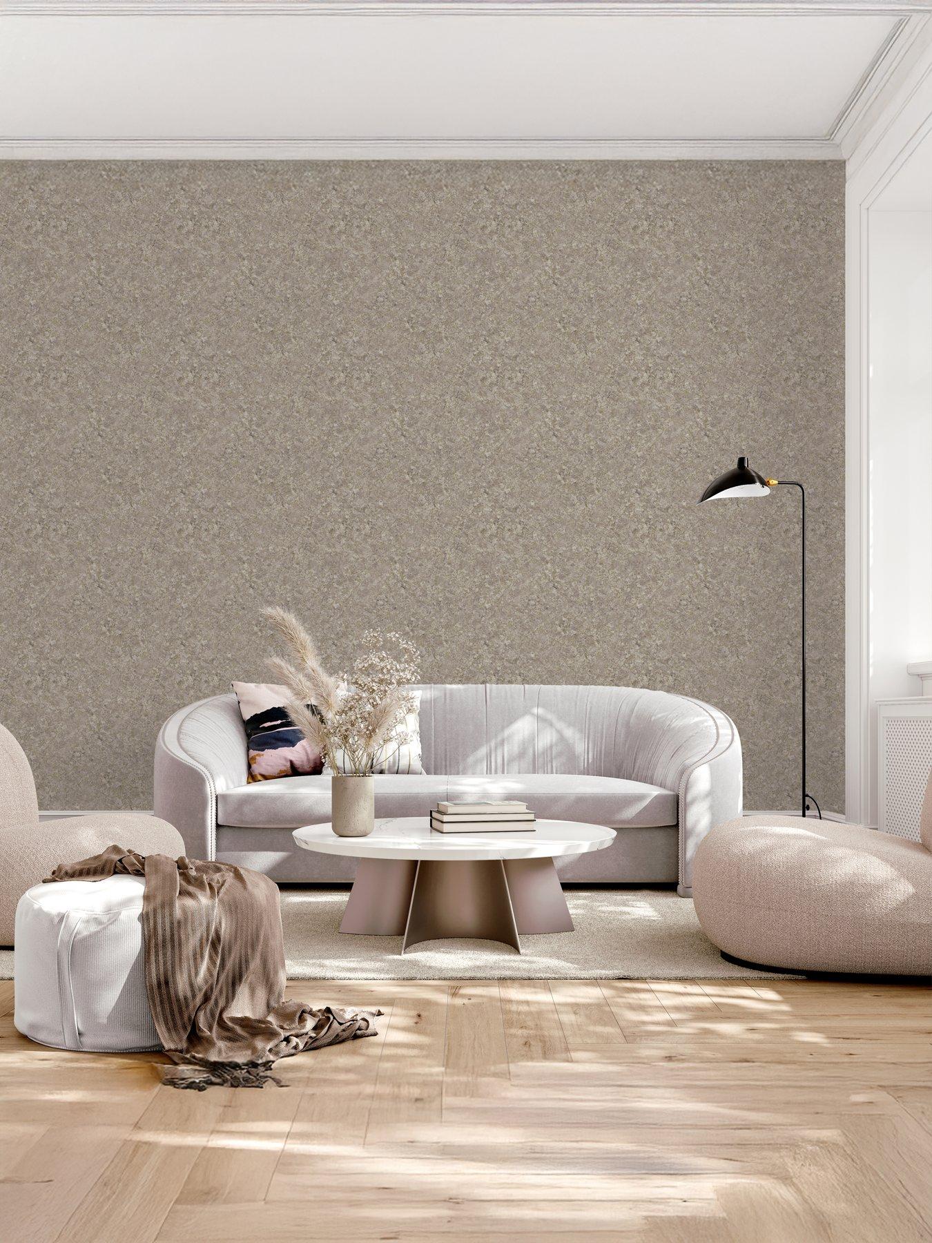 Image 7 of 7 of ARTHOUSE Textured Marble Cappuccino / Gold Wallpaper