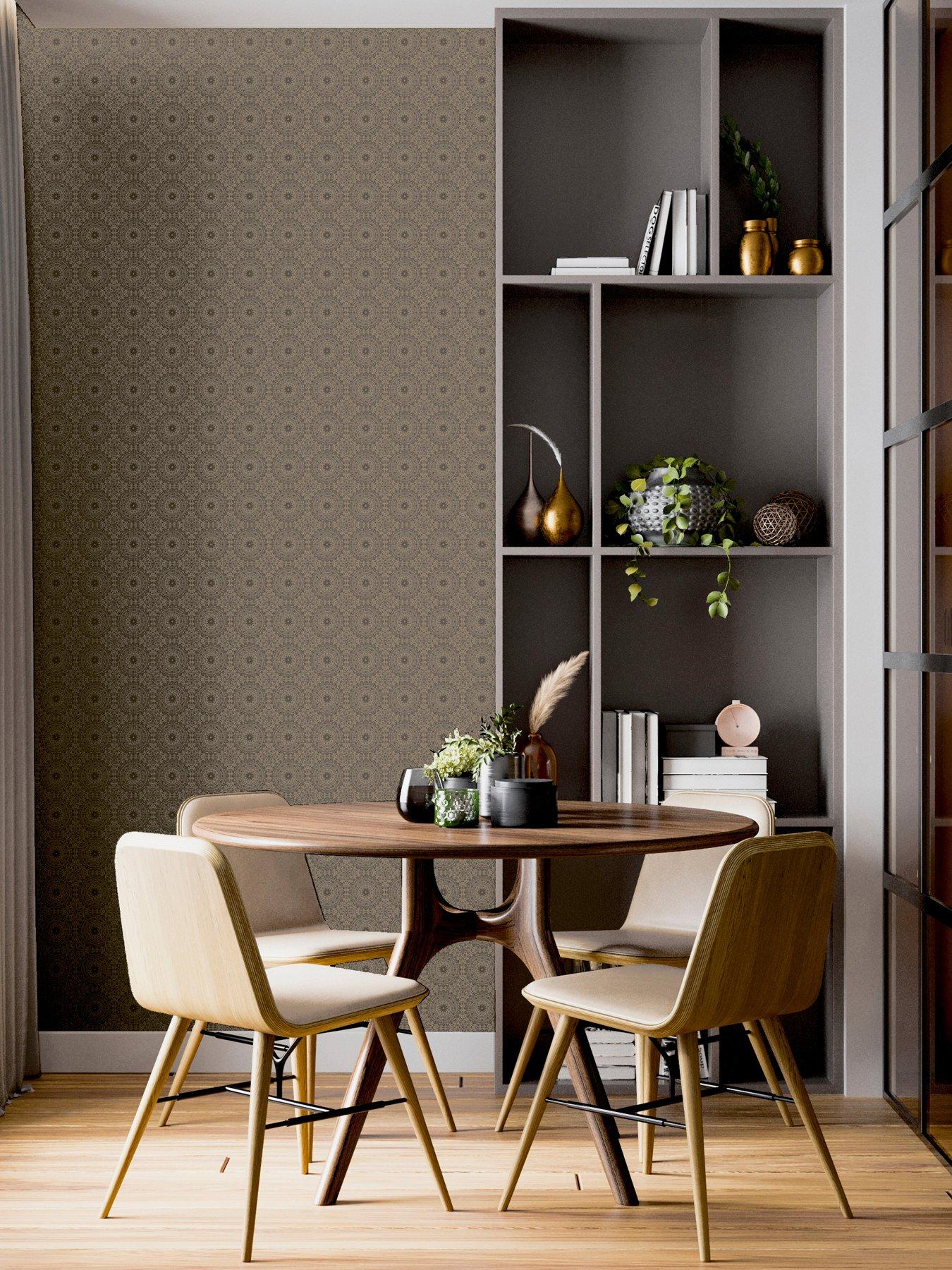 ARTHOUSE Symmetrical Chic Stone And Gold Wallpaper