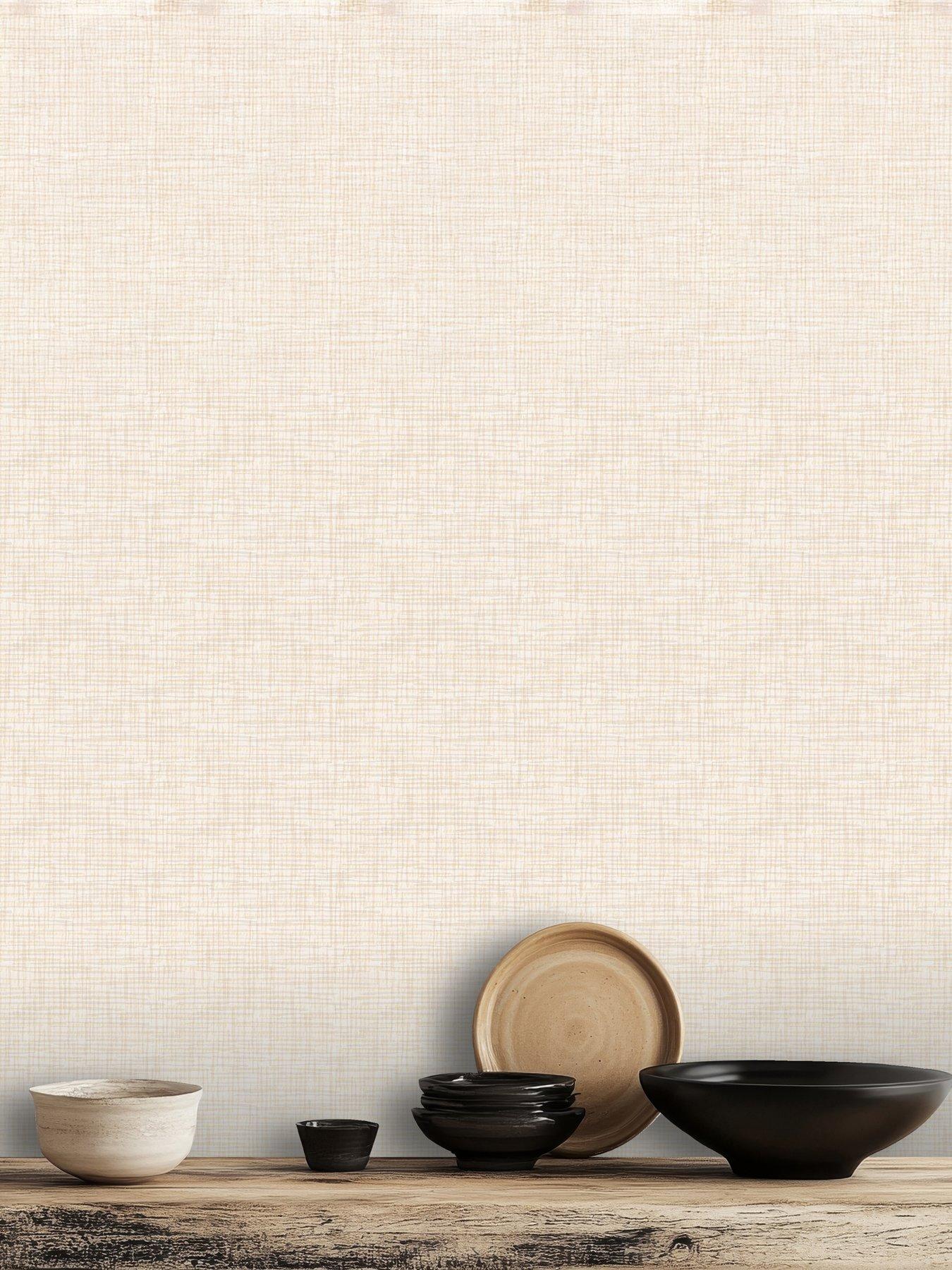 Design ID Did Fabric Touch Weave Cream Wallpaper