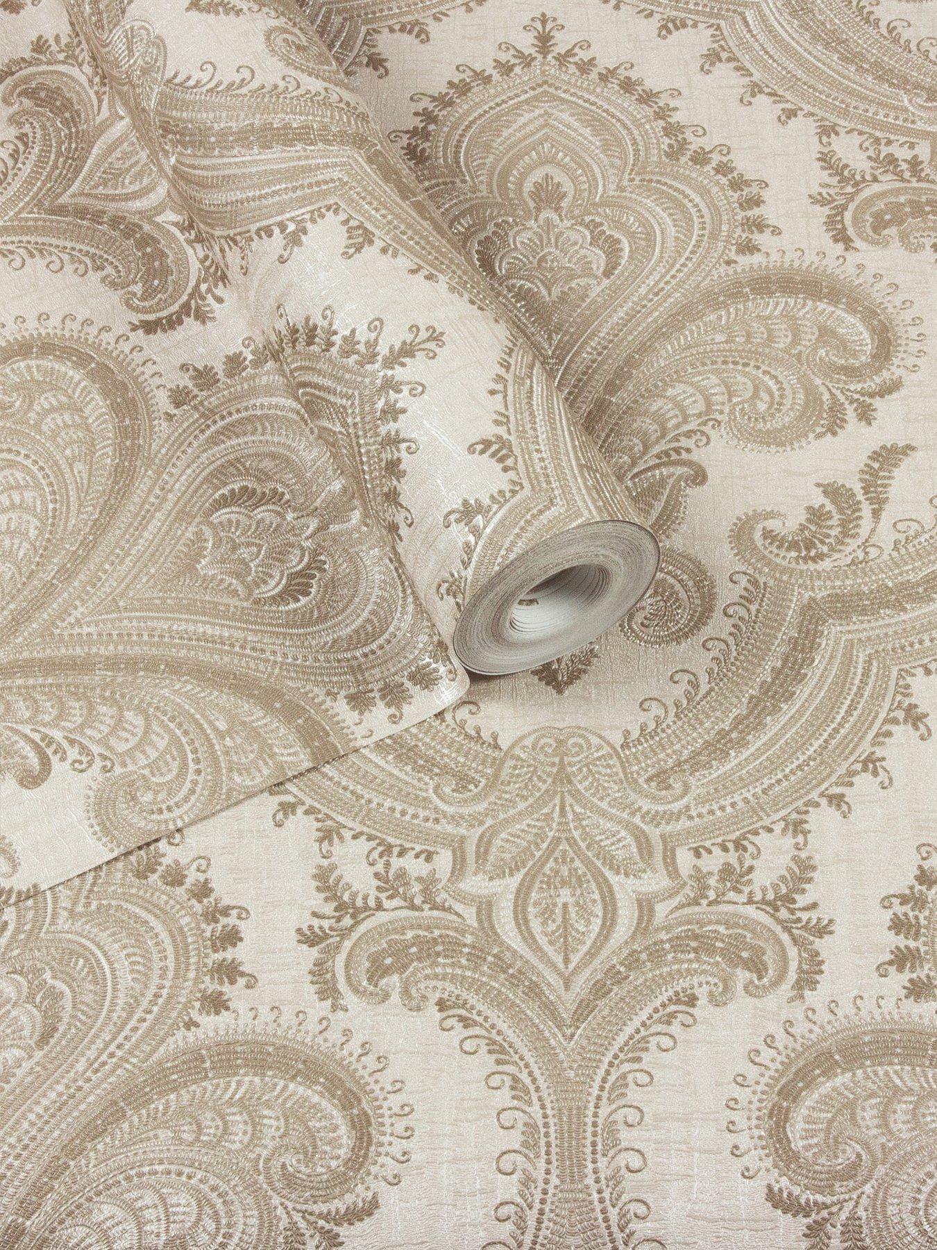 Image 2 of 2 of Design ID Did Damask Taupe Wallpaper