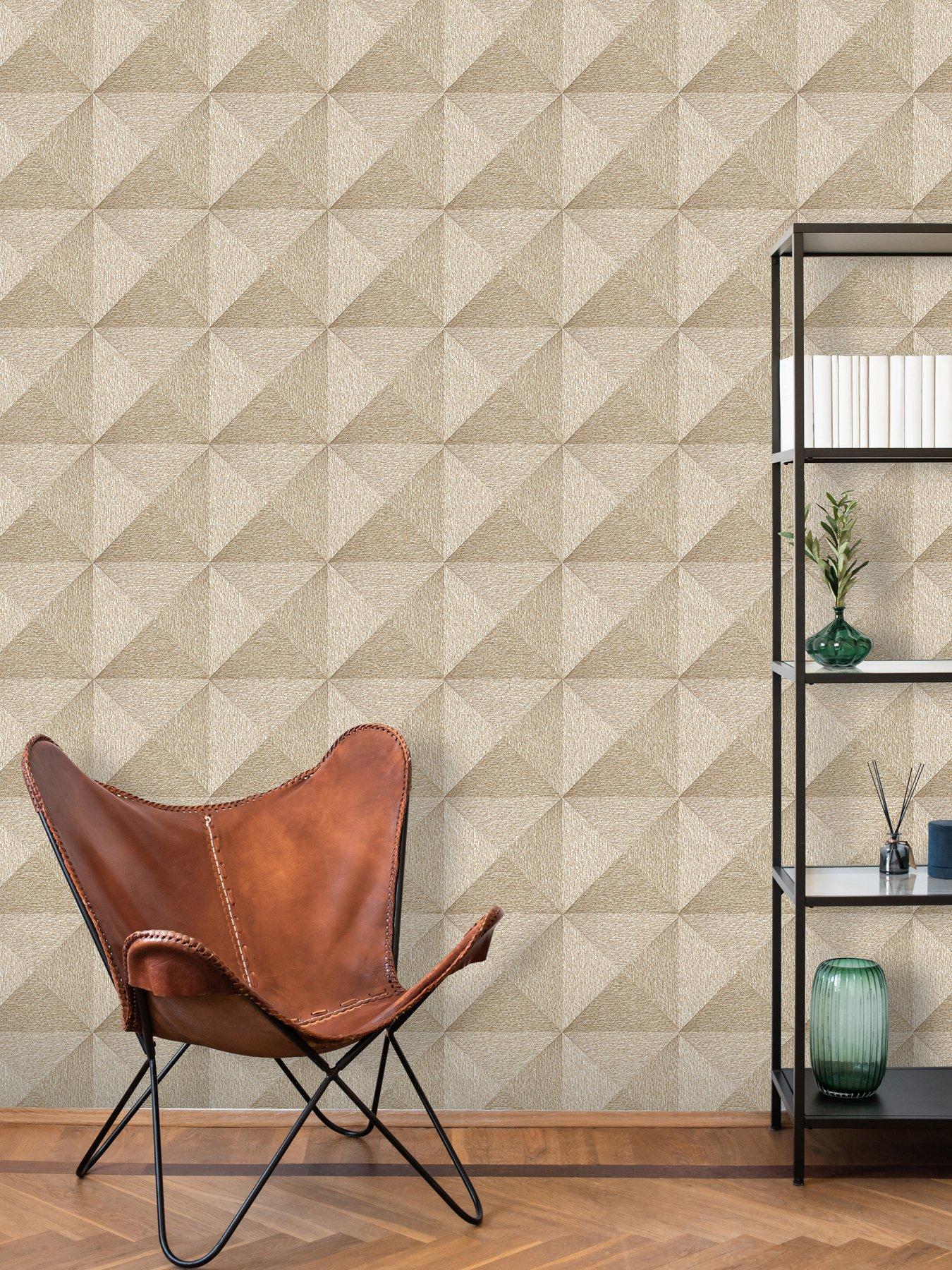 Image 4 of 5 of Design ID Did Weaved Cube Beige Wallpaper