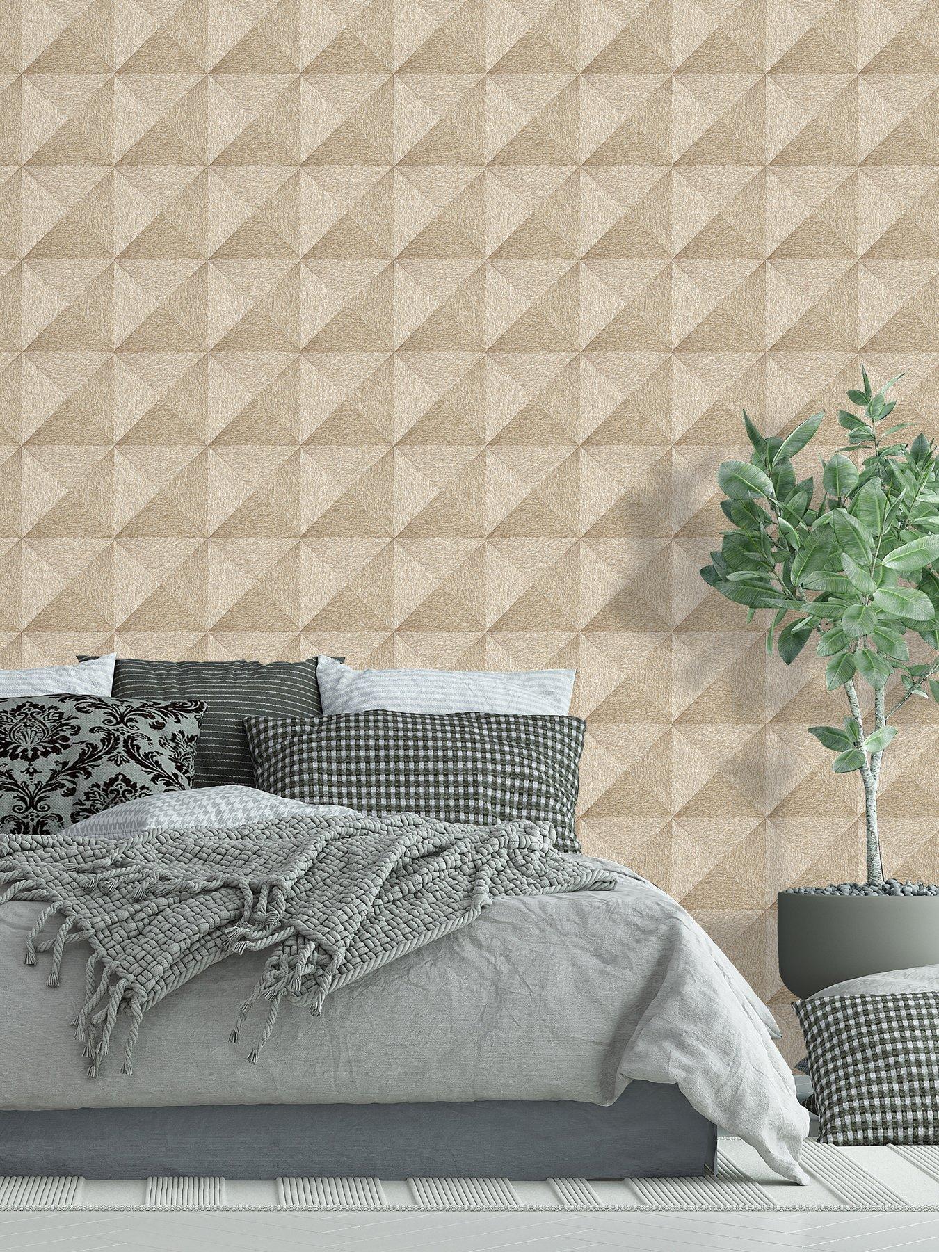 Image 5 of 5 of Design ID Did Weaved Cube Beige Wallpaper
