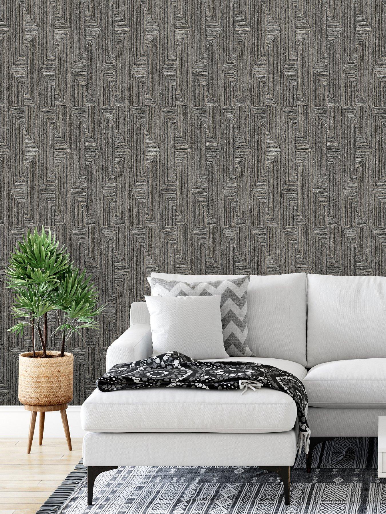 Design ID Did Retro String Motif Black Wallpaper