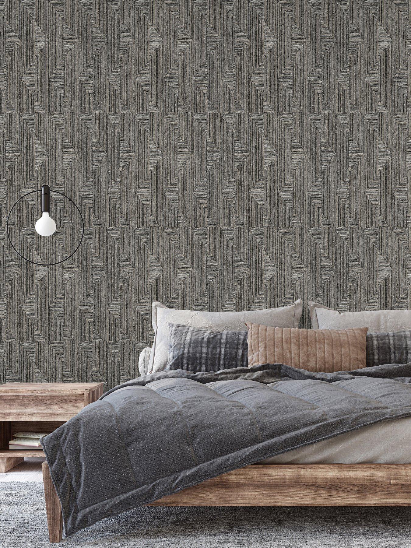 Image 4 of 5 of Design ID Did Retro String Motif Black Wallpaper