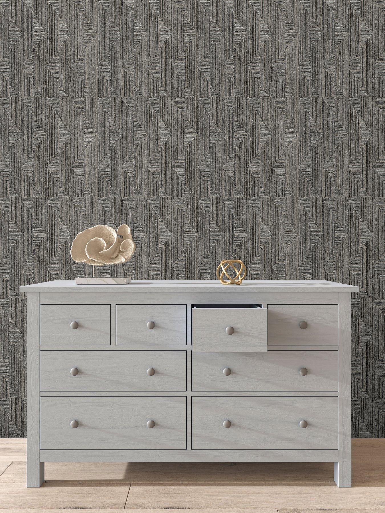 Image 5 of 5 of Design ID Did Retro String Motif Black Wallpaper