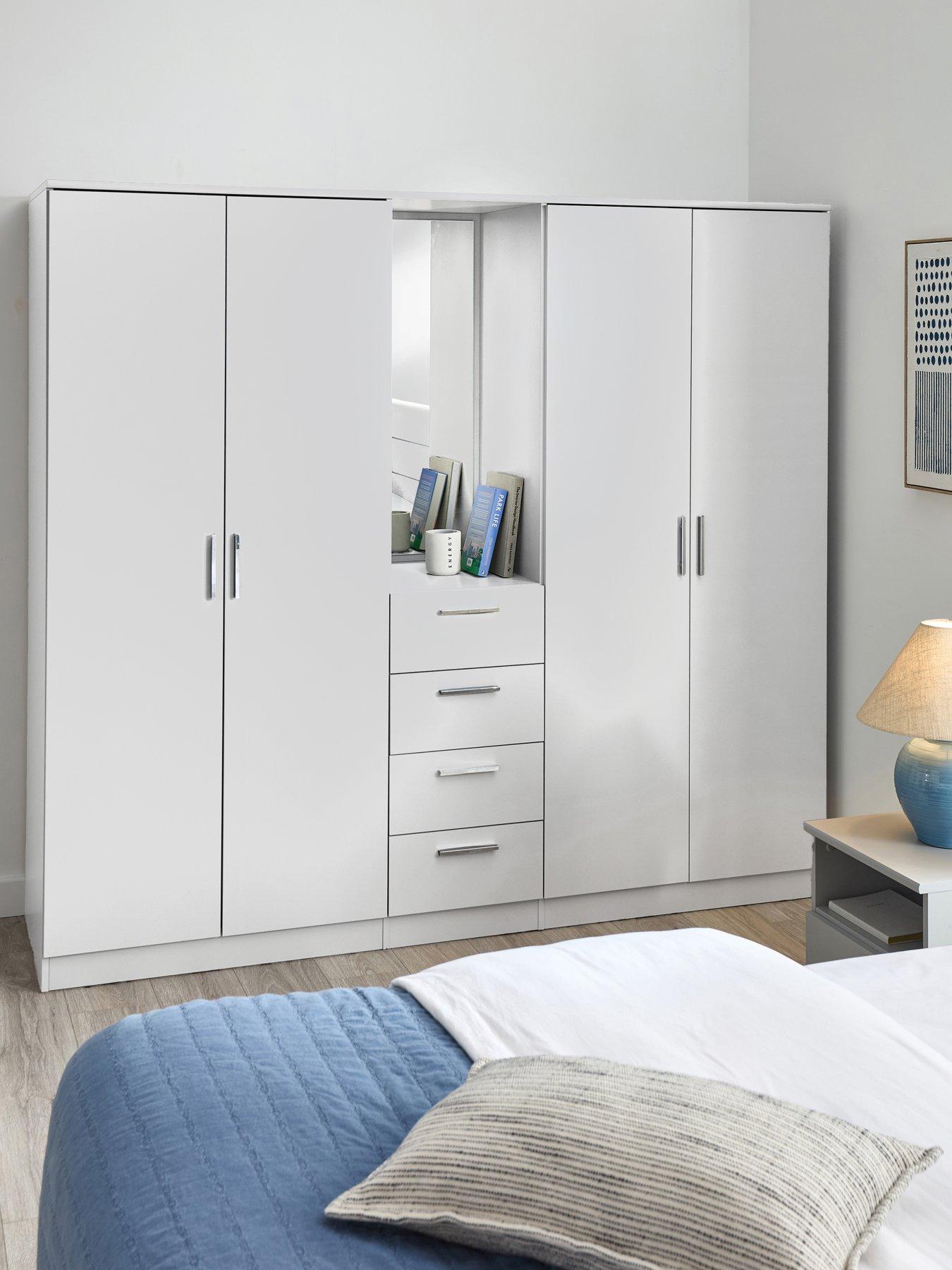The Very Collection Panama 4 Door, 4 Drawer Combi Fitment with Mirror - White - FSC® Certified