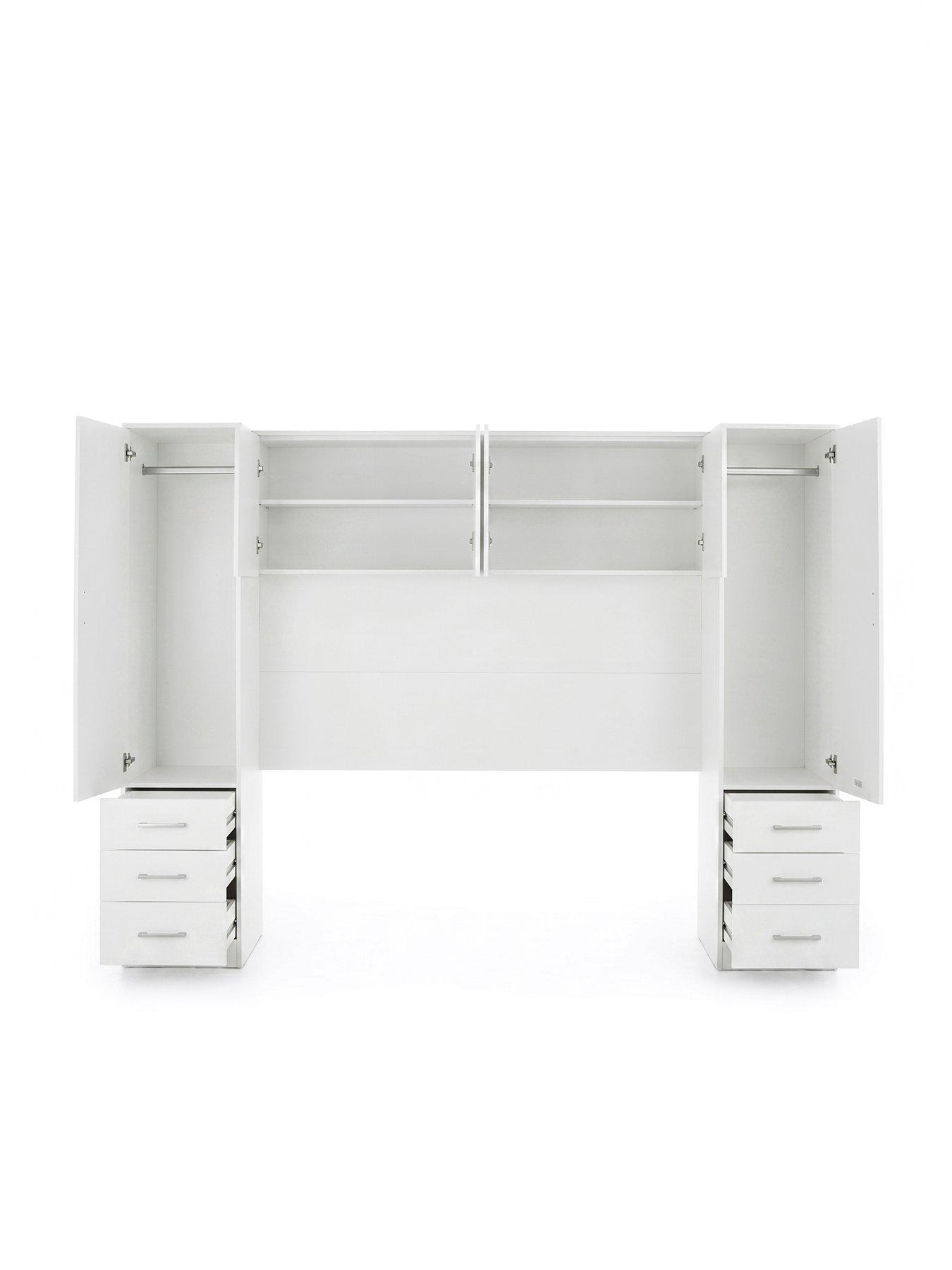 Image 4 of 7 of The Very Collection Panama Overbed Wardrobe - White