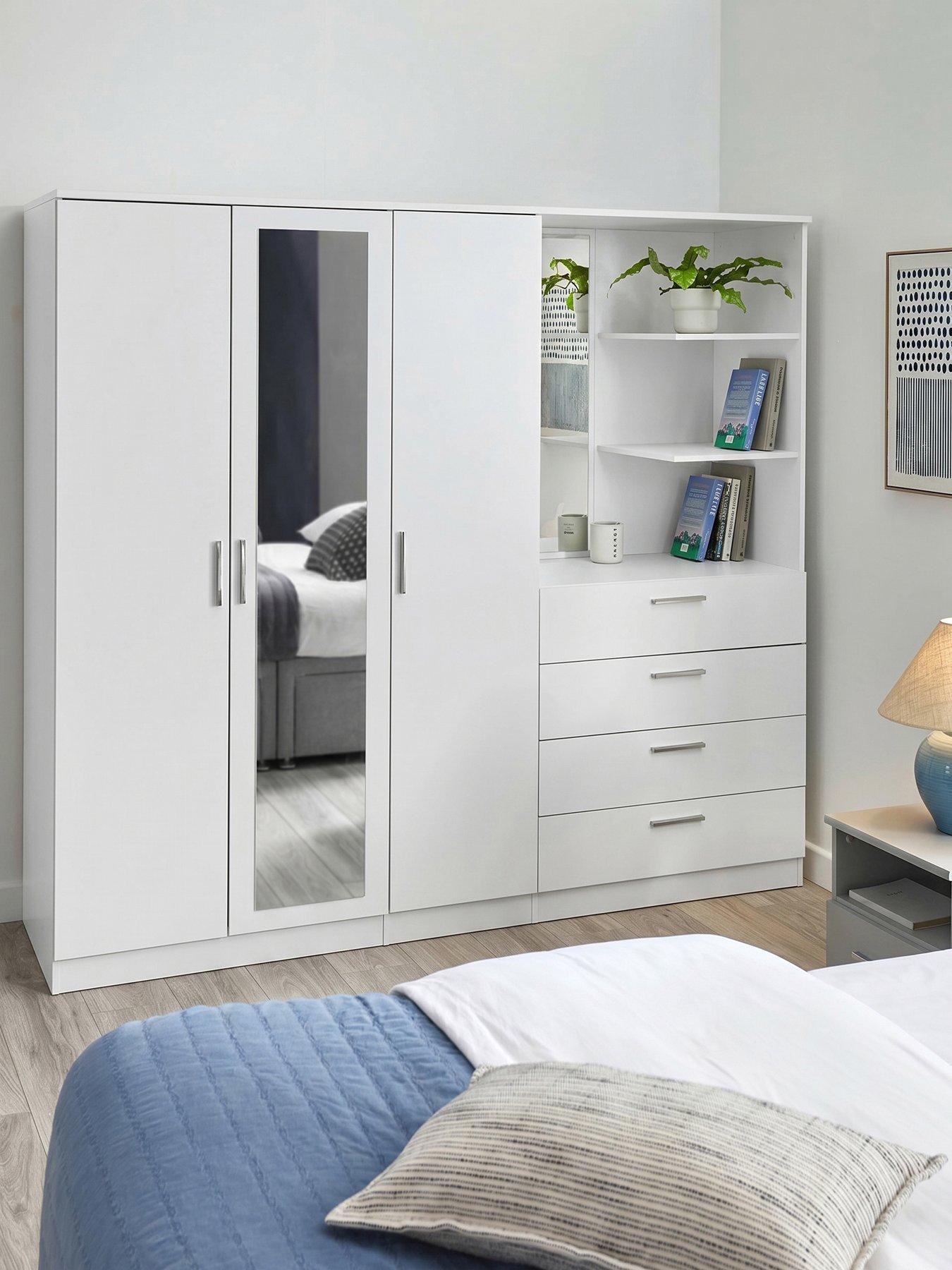 The Very Collection Panama 3 Door 4 Drawer Combi Wardrobe - White - FSC® Certified