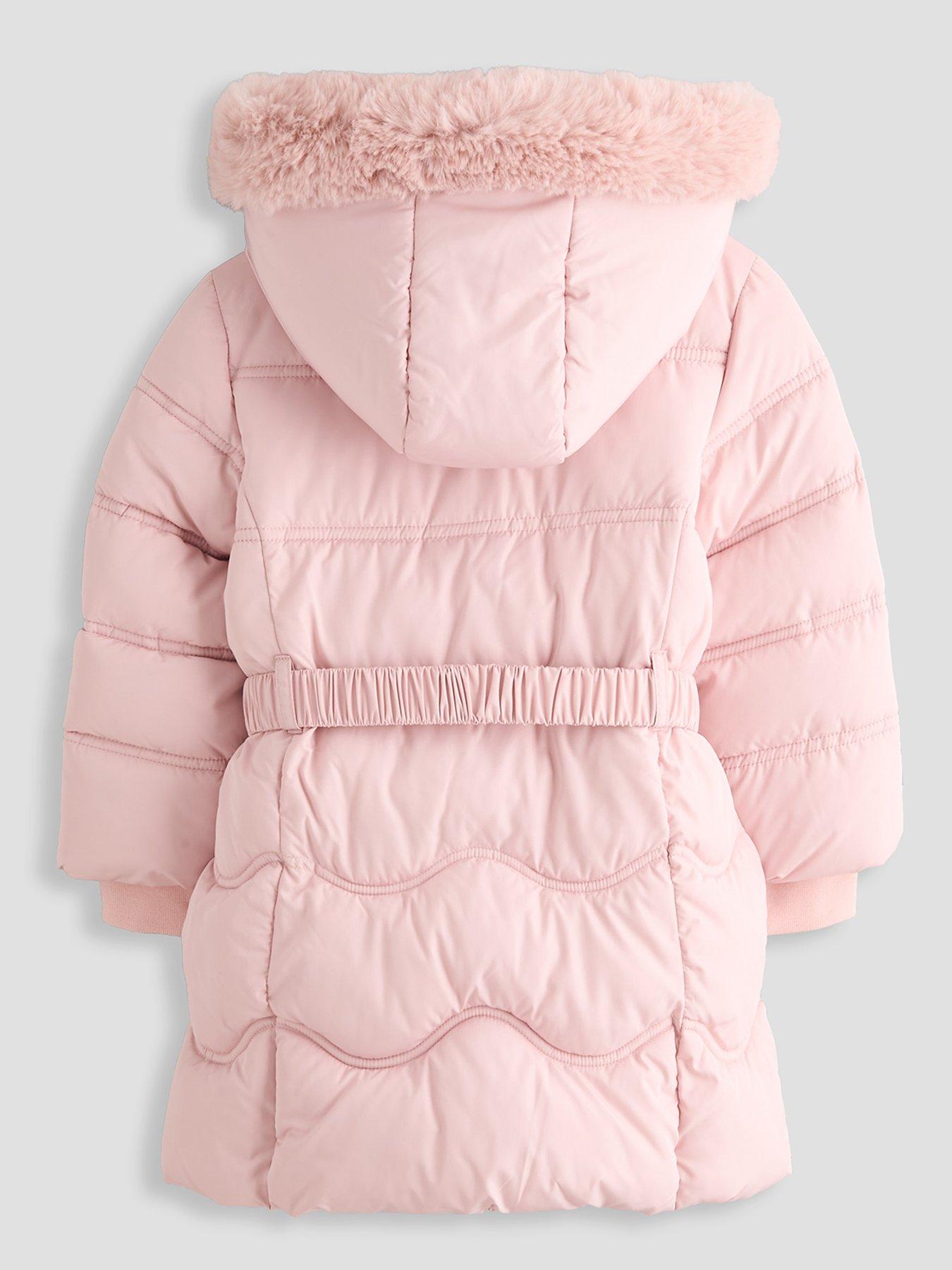 Image 2 of 6 of The Very Collection Girls Quilted Bow Coat With Hood (9 months - 7 years) - Pink
