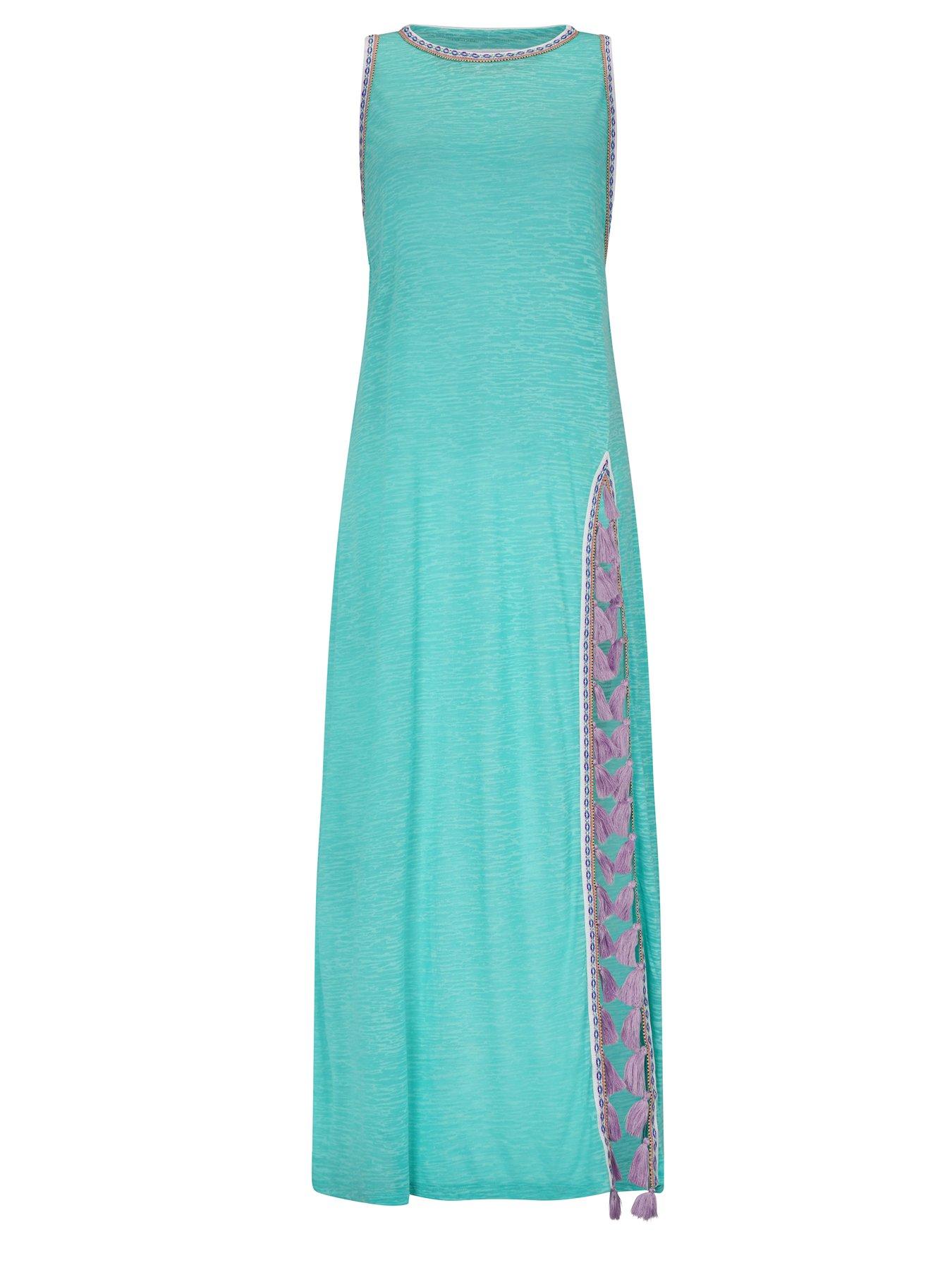 Image 2 of 2 of PITUSA Tassel Slit Beach Dress- Mint