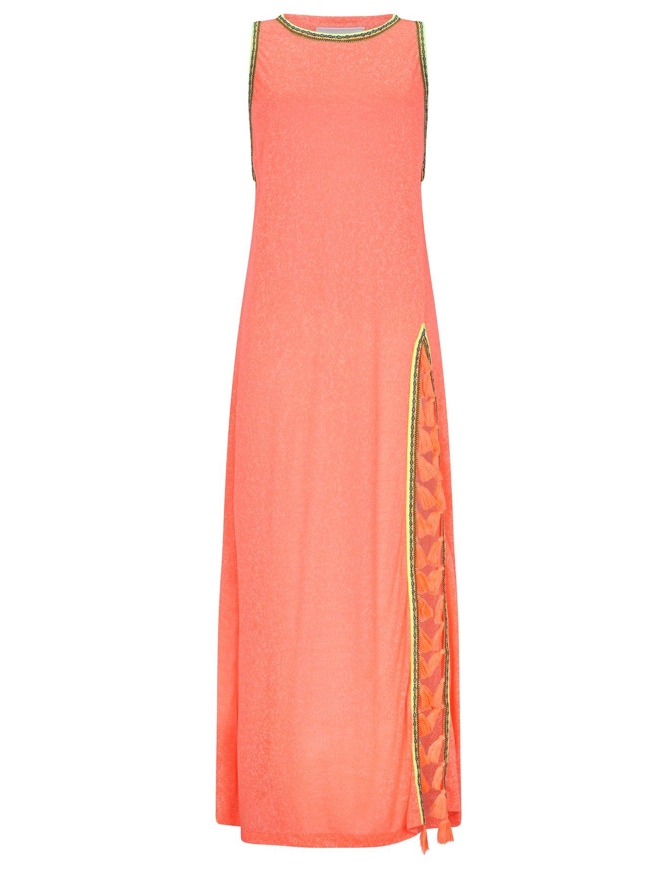 Image 2 of 2 of PITUSA Tassel Slit Beach Dress - Watermelon