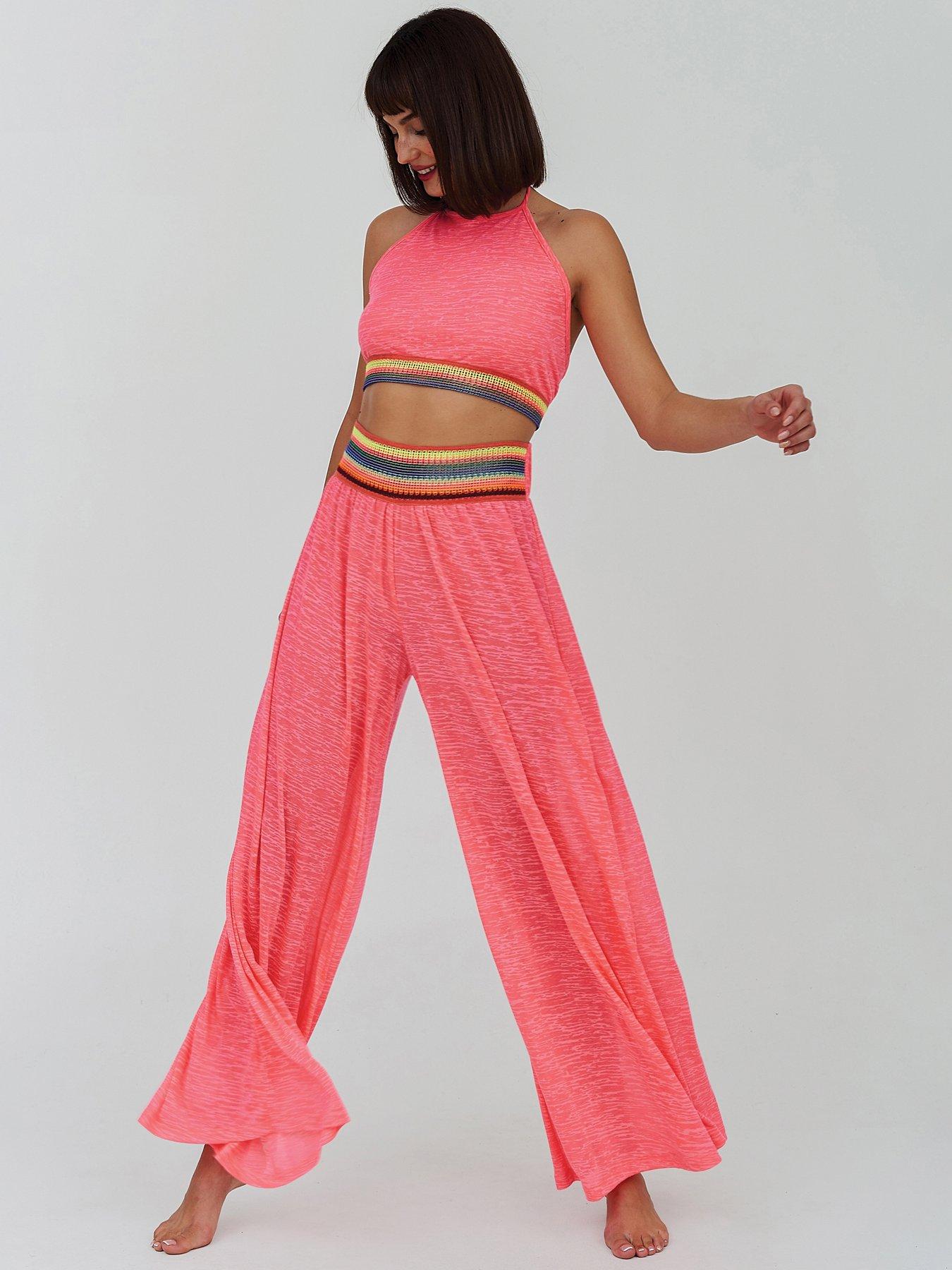 PITUSA Pitusa Halter Top And Wide Leg Pant Set - Hot Pink