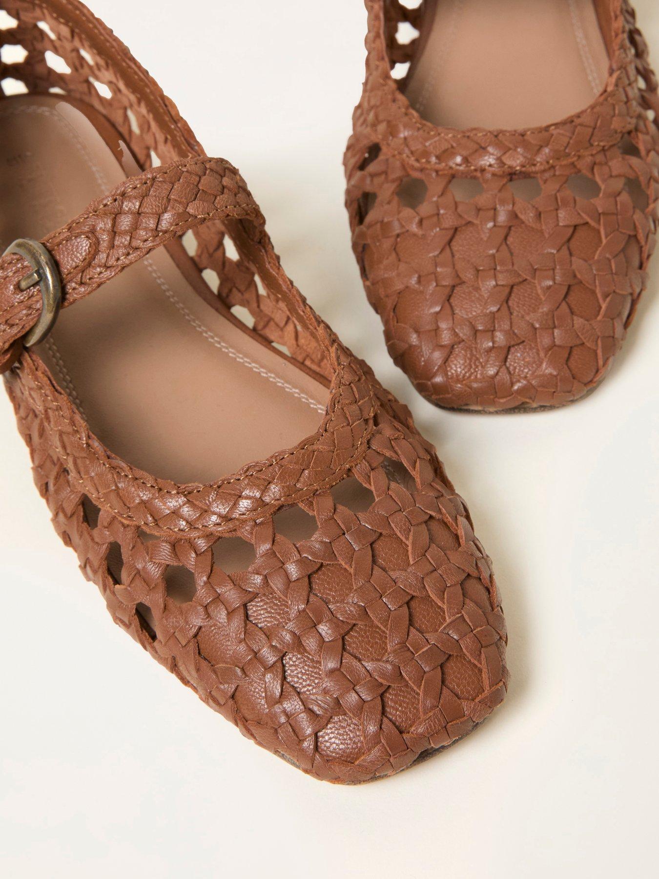 Image 3 of 3 of FatFace Weave Mary Jane - Tan Brown