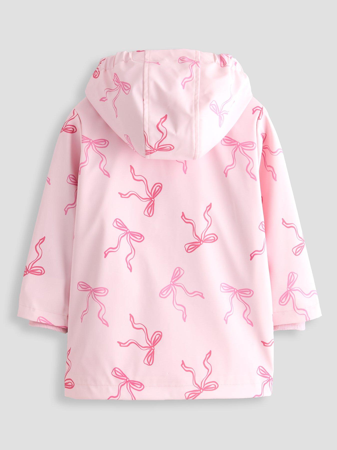 Image 2 of 6 of The Very Collection Girls Bow Printed Rainmac Coat&nbsp;- Light Pink