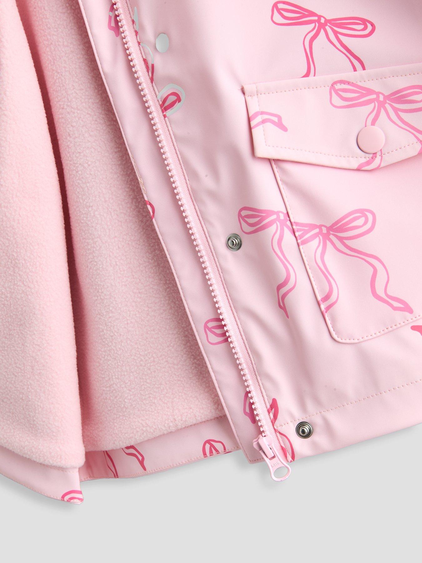 Image 6 of 6 of The Very Collection Girls Bow Printed Rainmac Coat&nbsp;- Light Pink