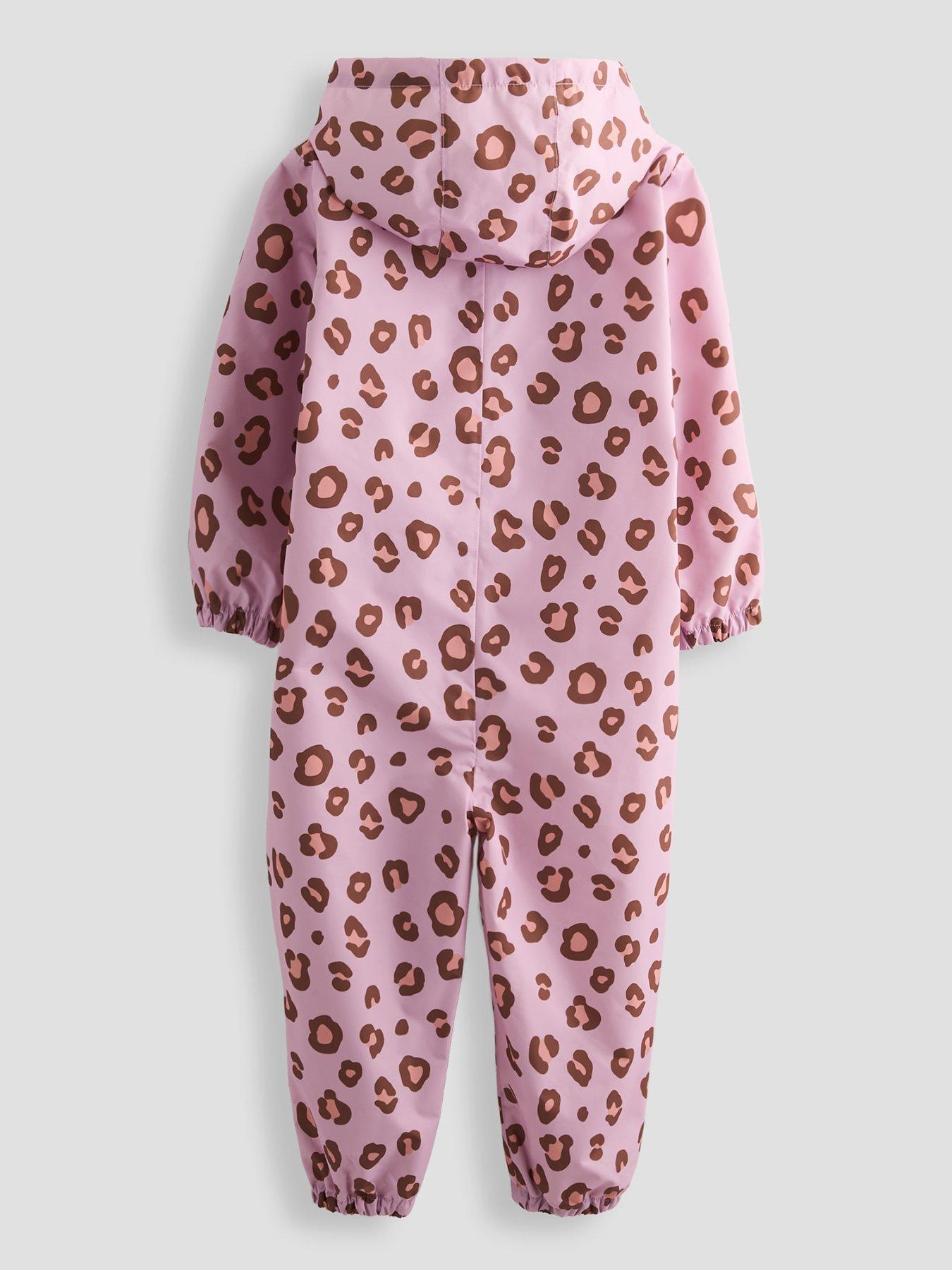 Image 2 of 5 of The Very Collection Girls Printed Basic Zip Through Fleecelined Puddle Suit - Pink