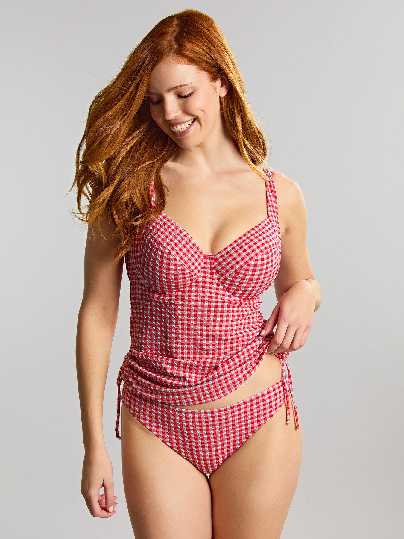 Panache Red Gingham Iris Balcony Tankini
