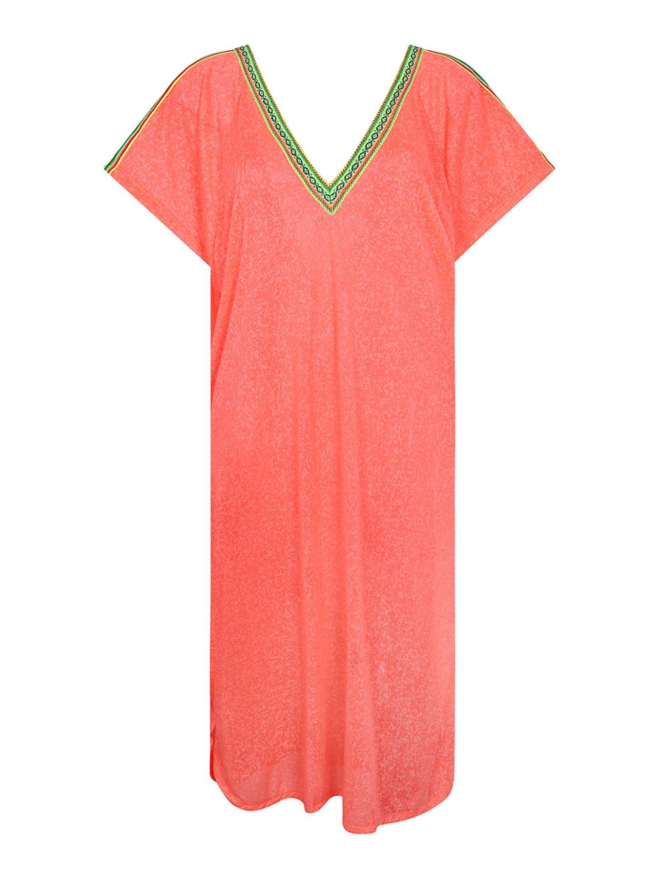 Image 2 of 2 of PITUSA V-Back Midi Beach Dress - Watermelon