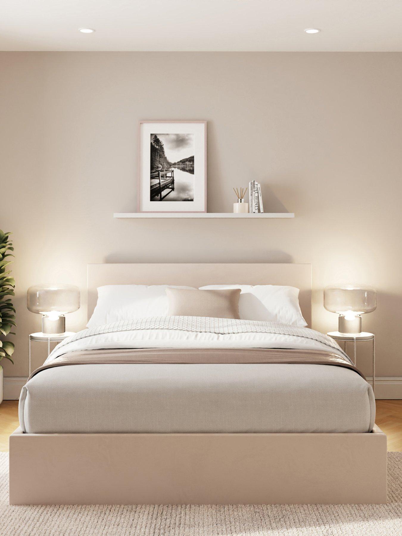 GFW Odessa Velvet End Lift Up Storage Ottoman Double Bed