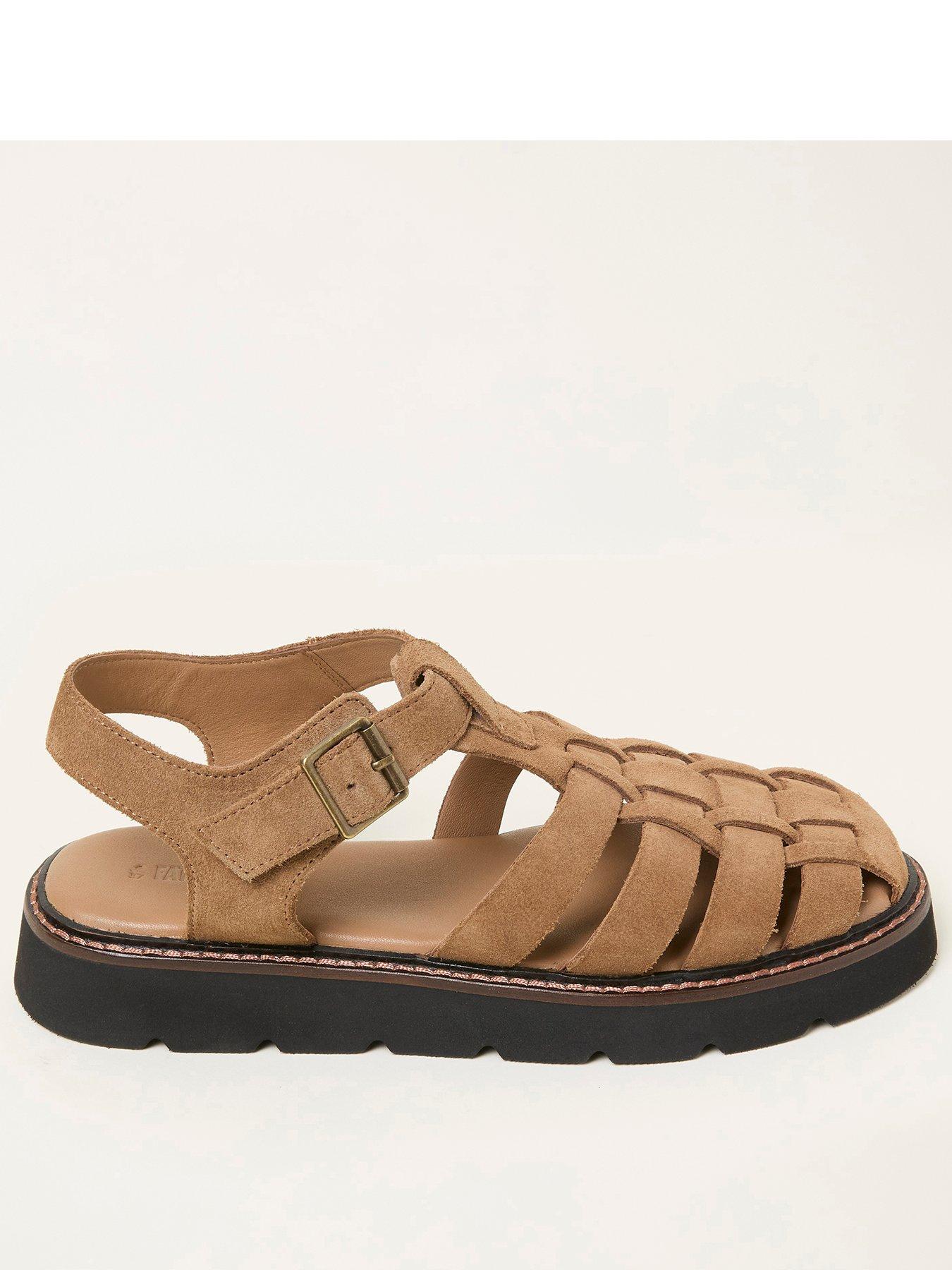 Image 1 of 3 of FatFace Cali Suede Sandal - Tan Brown