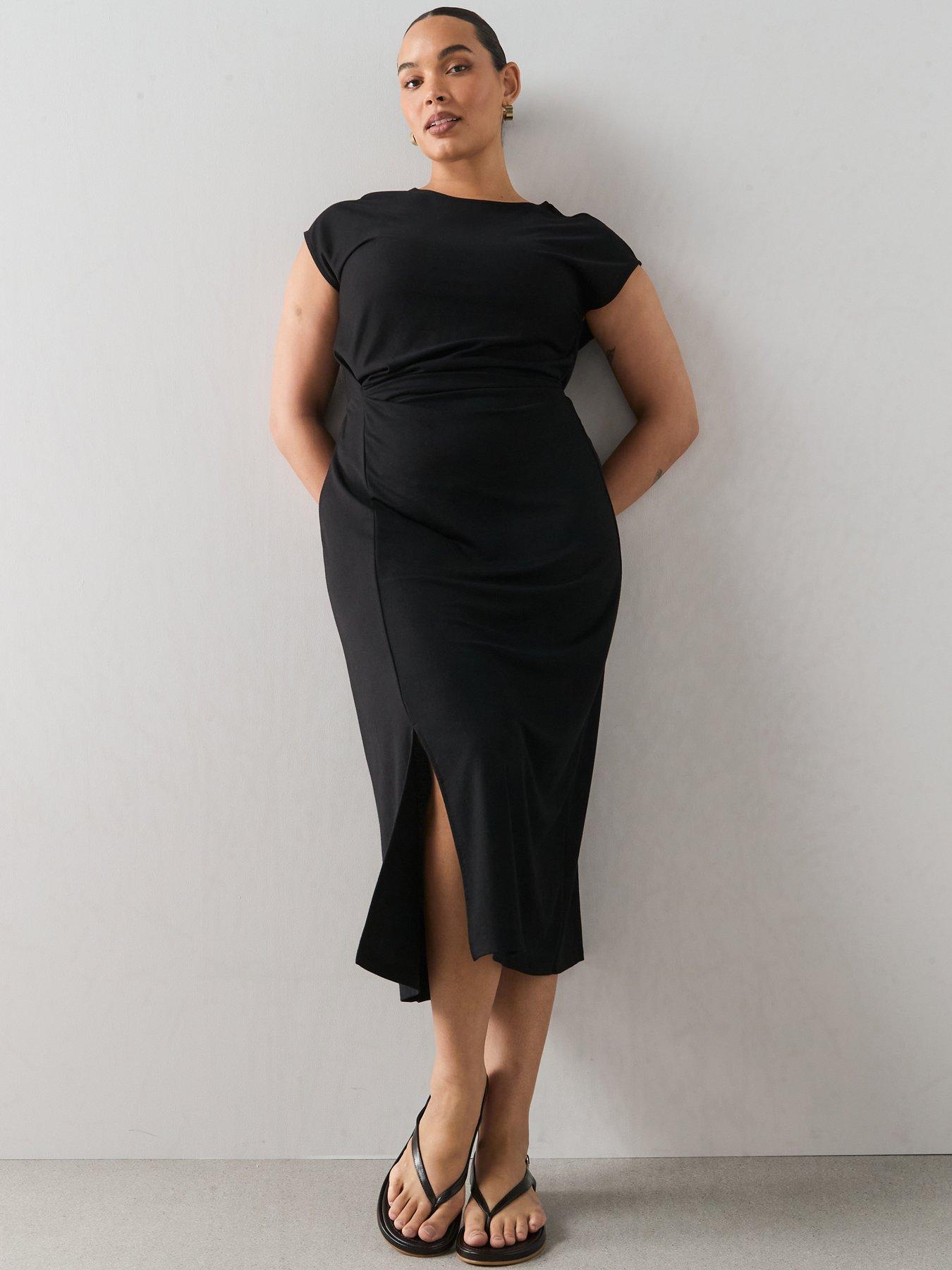 The Very Collection Curve Draped Jersey Dress - Black