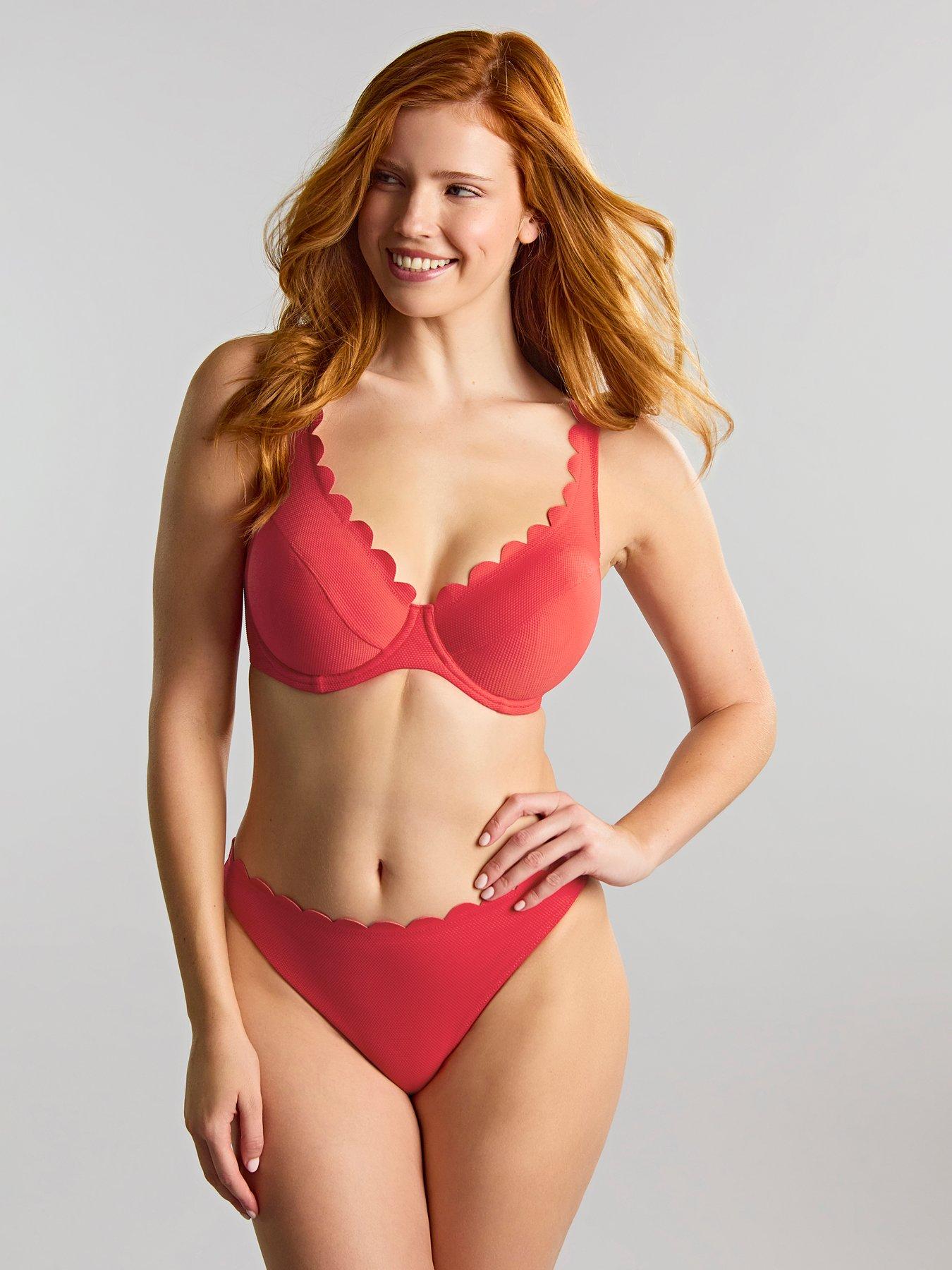 Panache Spirit Red Lauren Plunge Bikini Top - Red