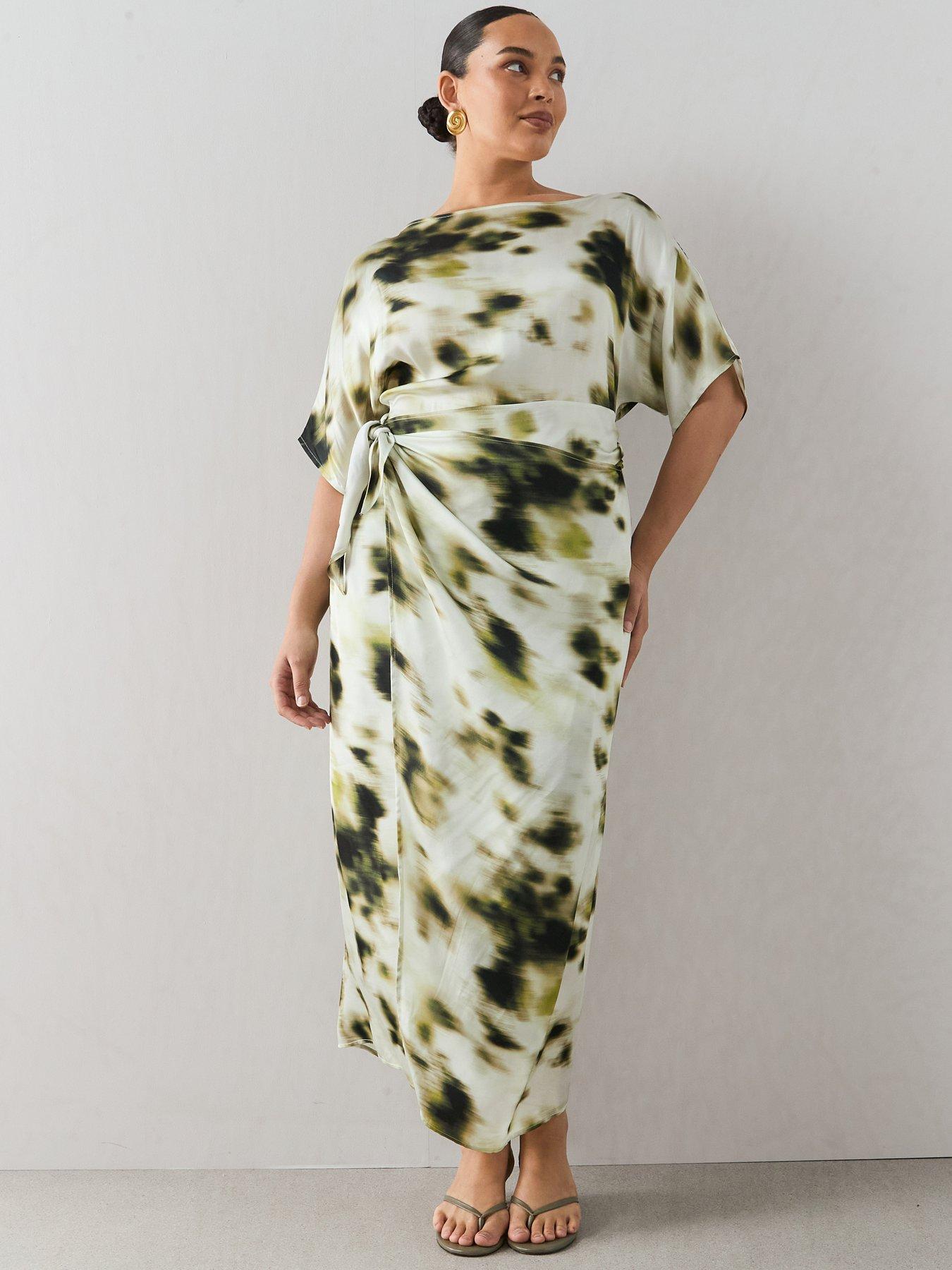 The Very Collection Curve Knot Detail Printed Midi Dress - Print