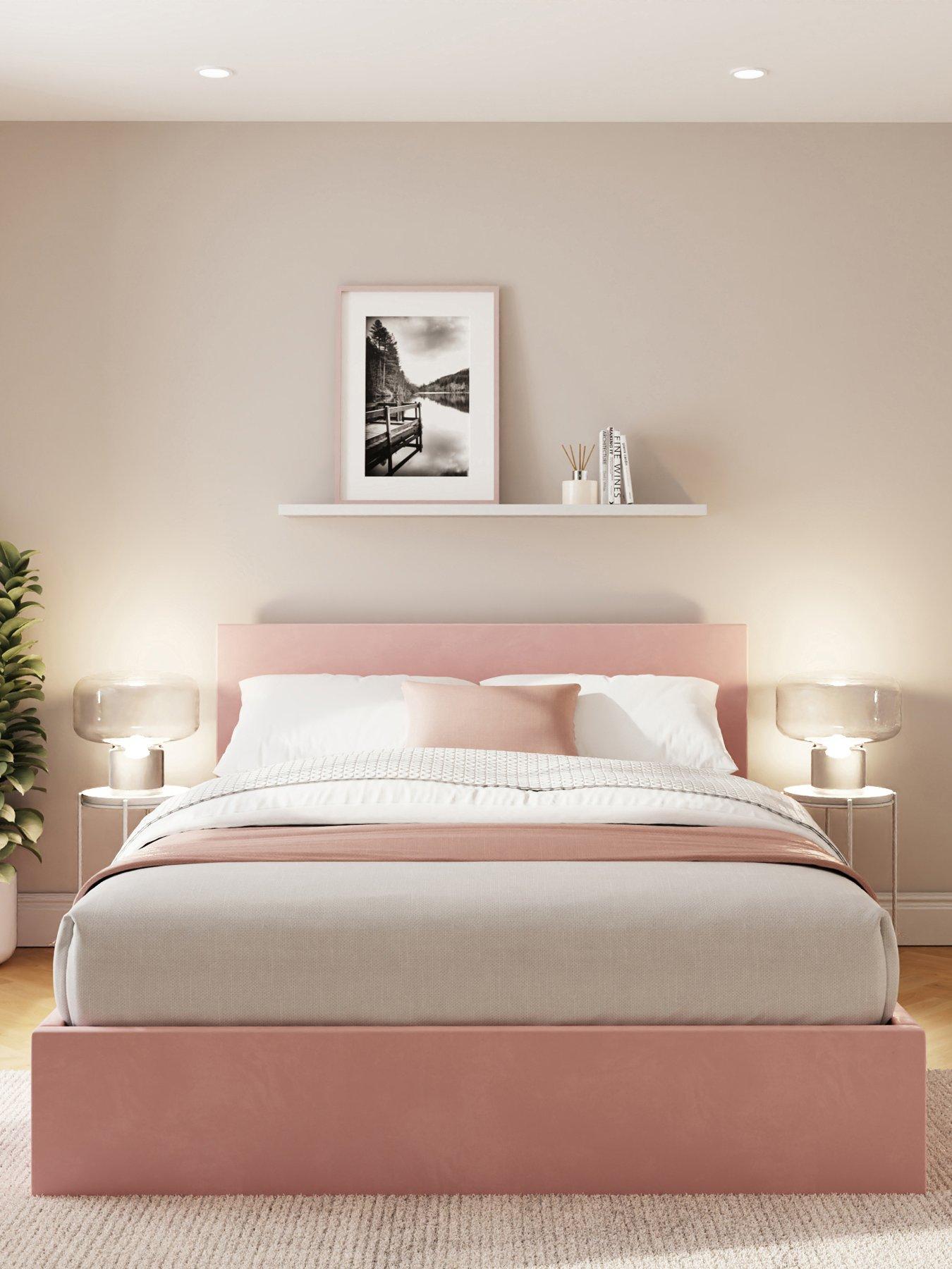 GFW Odessa Velvet End Lift Up Storage Ottoman Bed with Mattress Options (Buy  &  SAVE!)