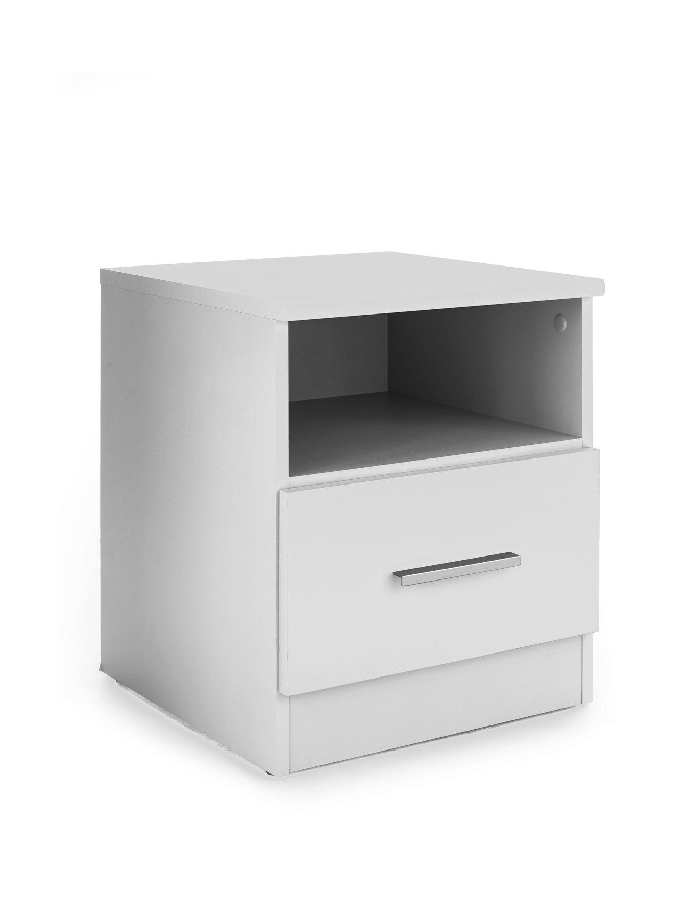 Image 3 of 7 of The Very Collection Panama 1 Drawer Bedside Cabinet - White