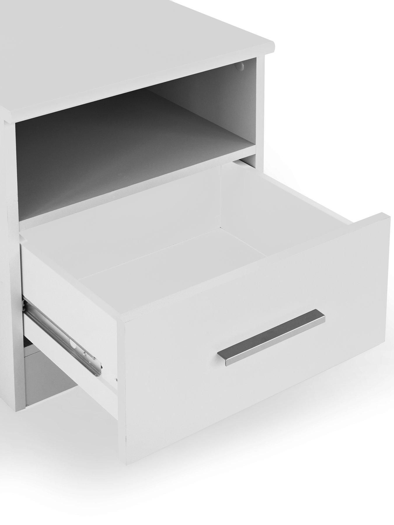 Image 6 of 7 of The Very Collection Panama 1 Drawer Bedside Cabinet - White