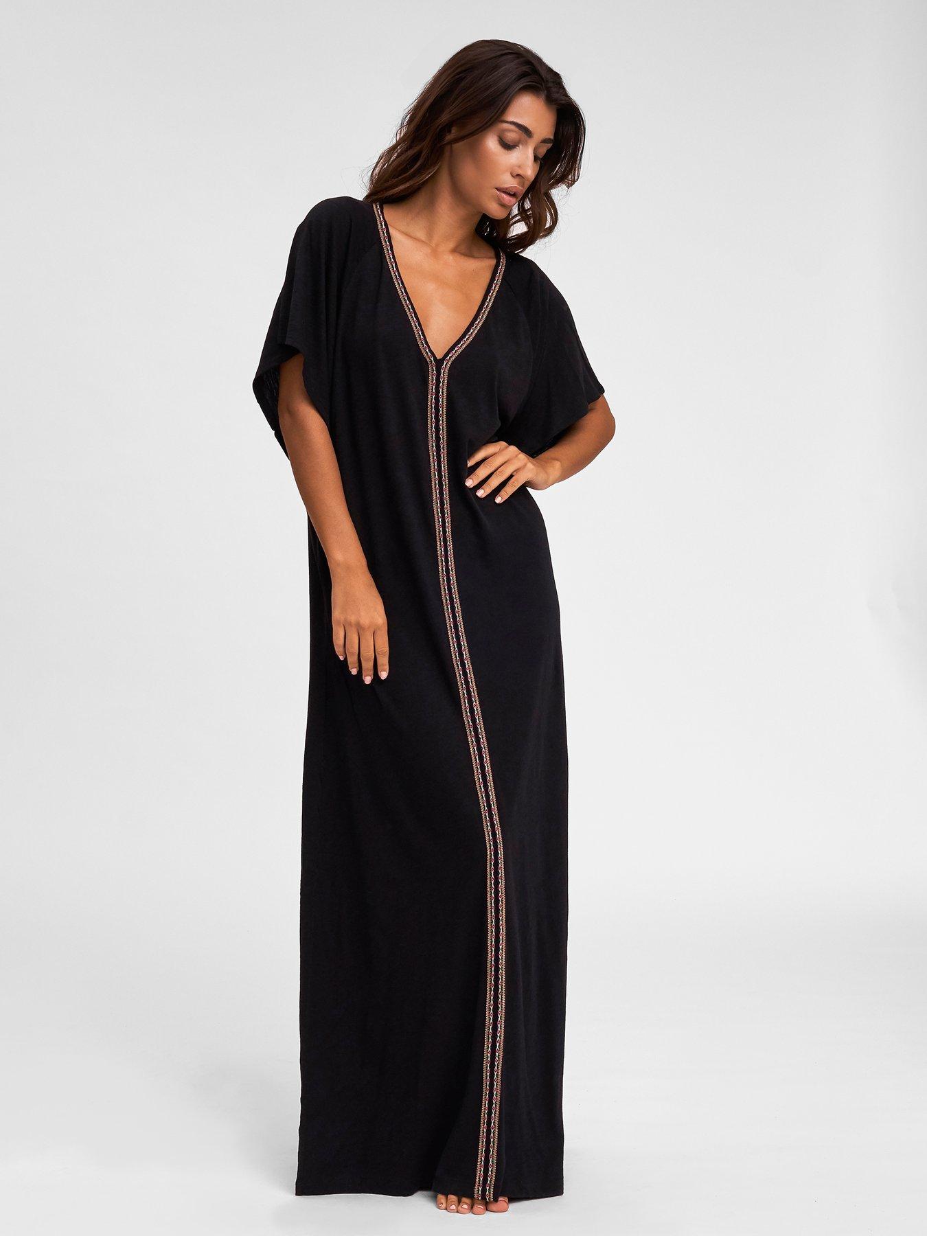 PITUSA Pitusa Pima Abaya Beach Dress - Black