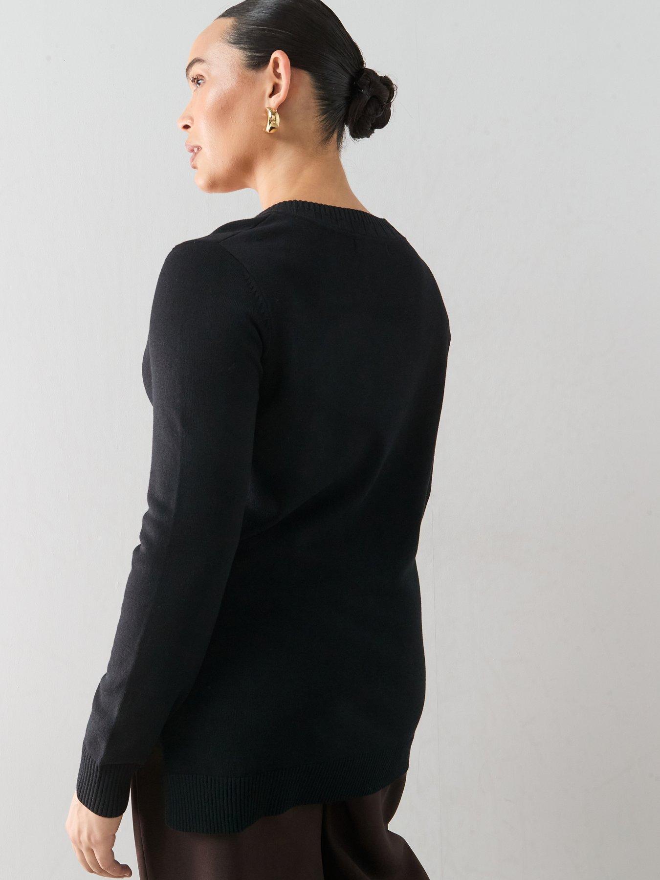 Image 2 of 6 of The Very Collection Curve Classic Comfort V Neck Longline Jumper