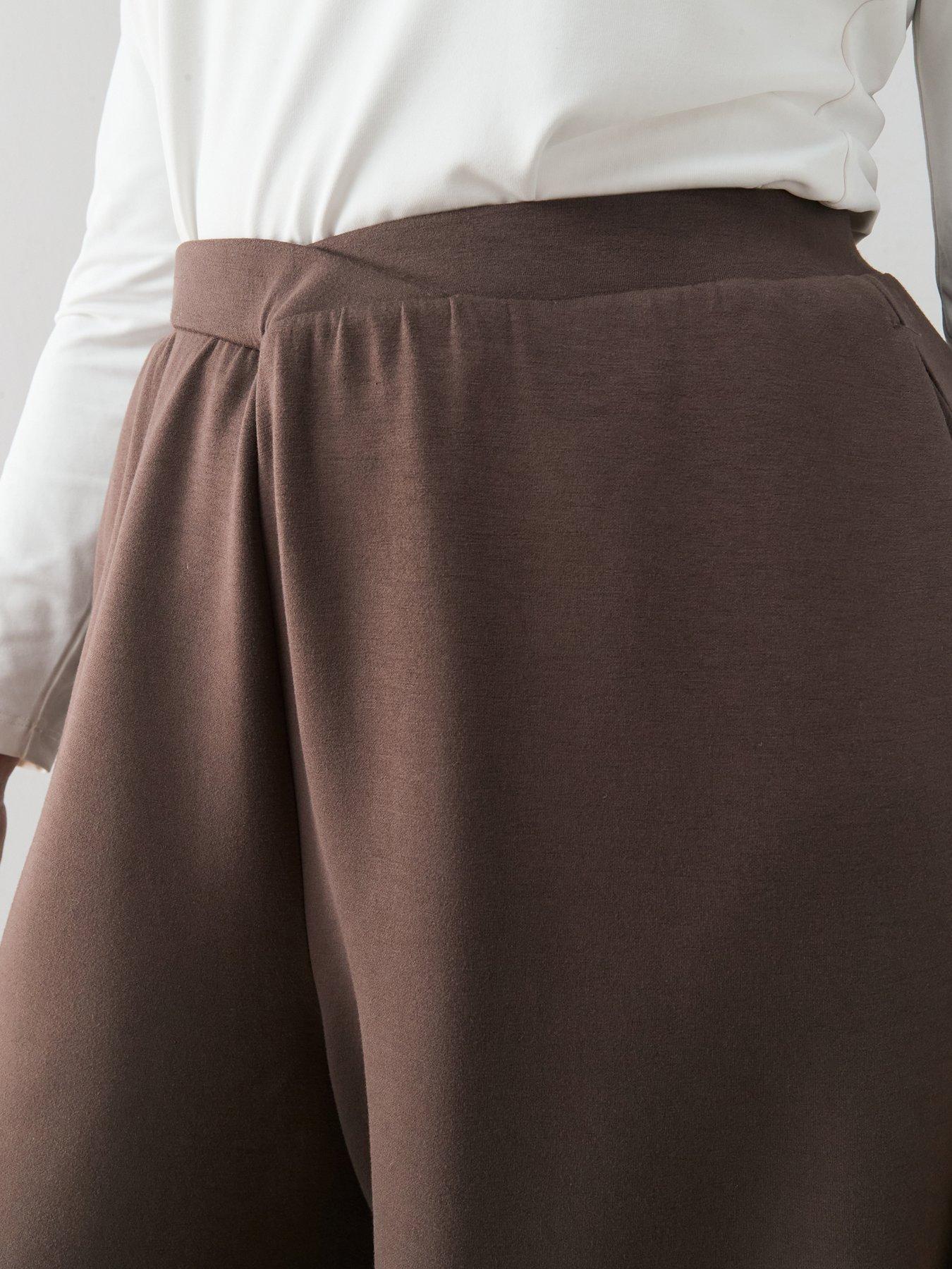 Image 4 of 6 of The Very Collection Curve Draped Cuffed Jogger Co-ord - Brown