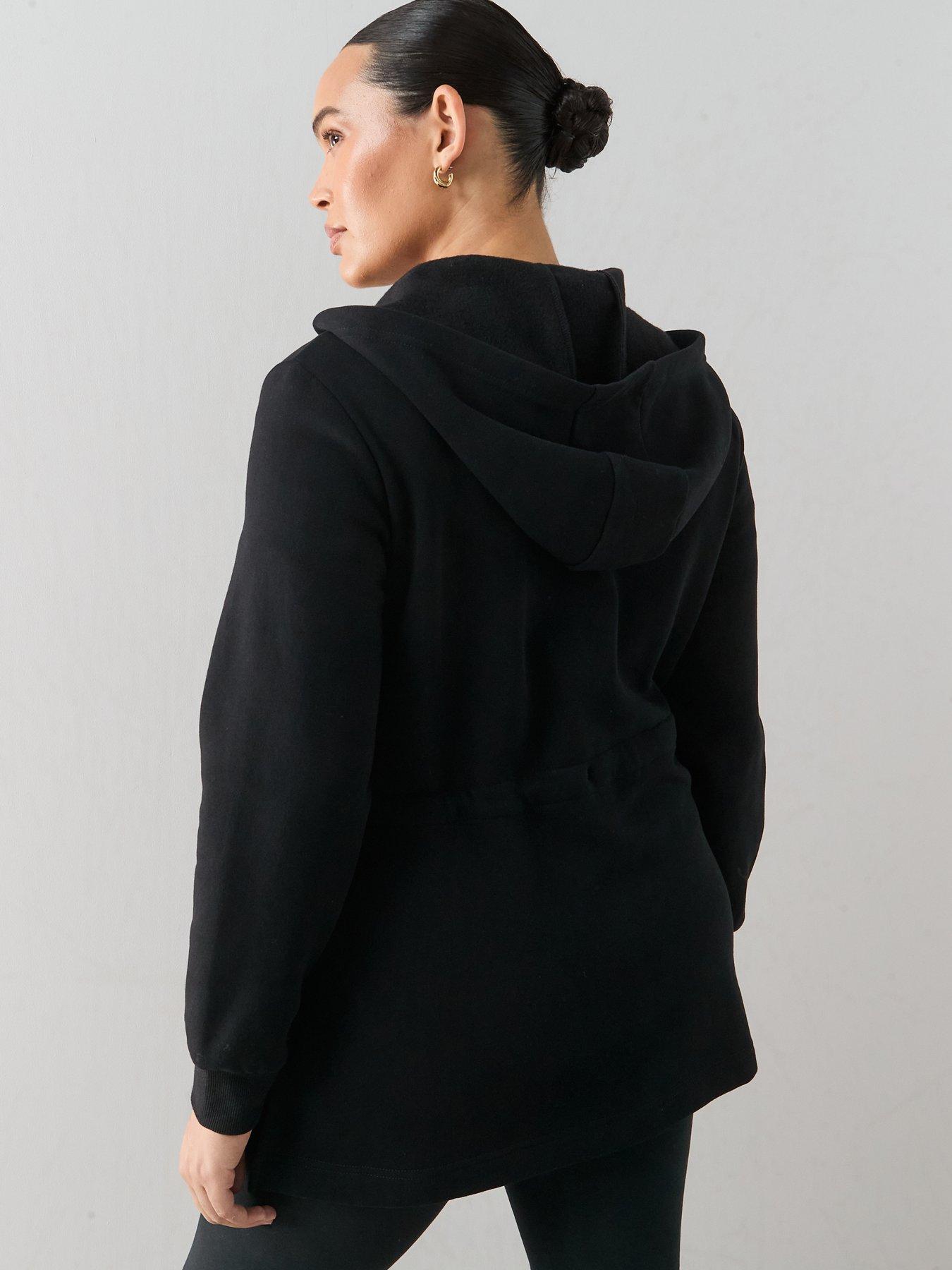 Image 2 of 6 of The Very Collection Curve Essential Zip Through Hoodie - Black