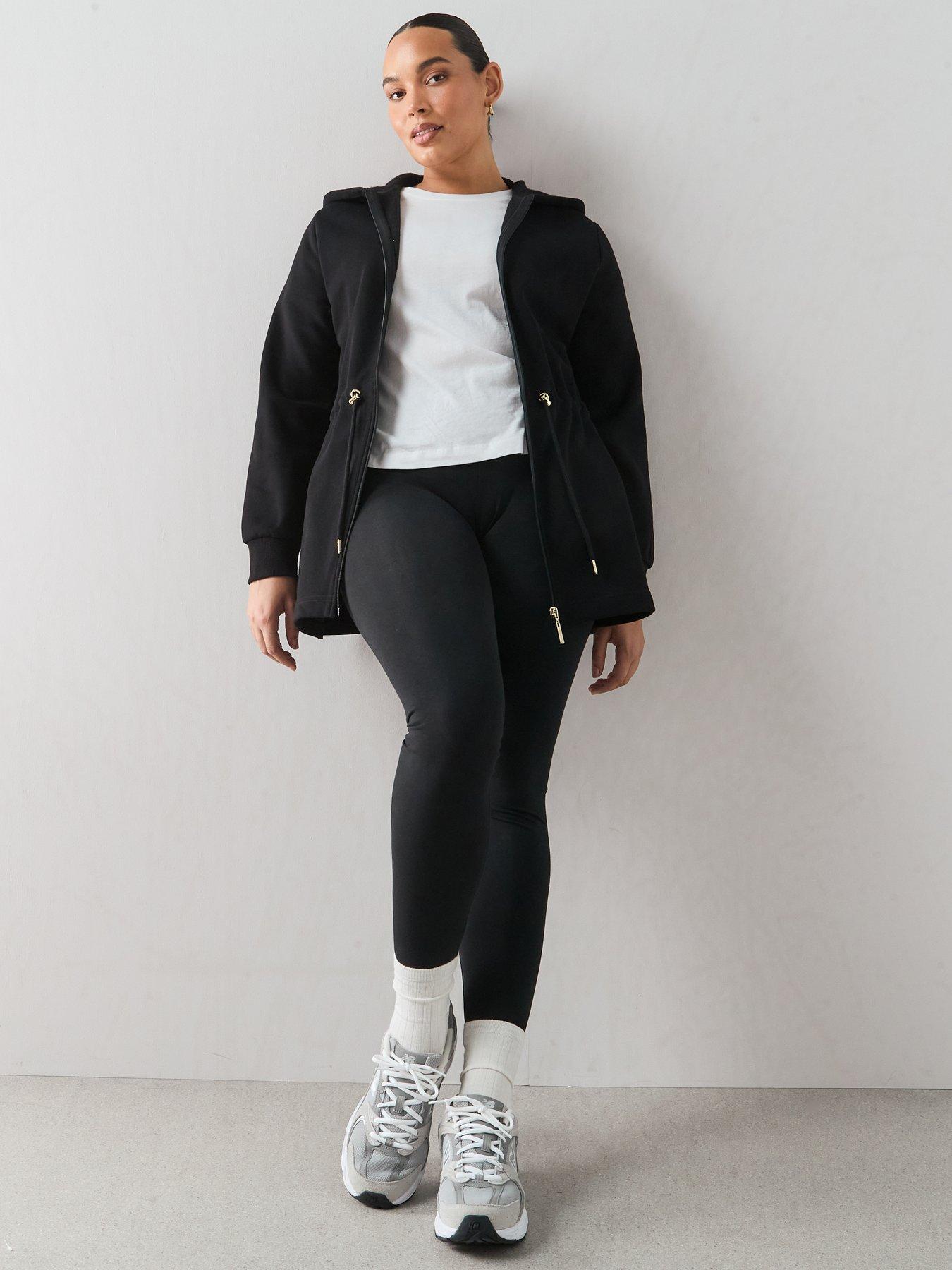 Image 3 of 6 of The Very Collection Curve Essential Zip Through Hoodie - Black